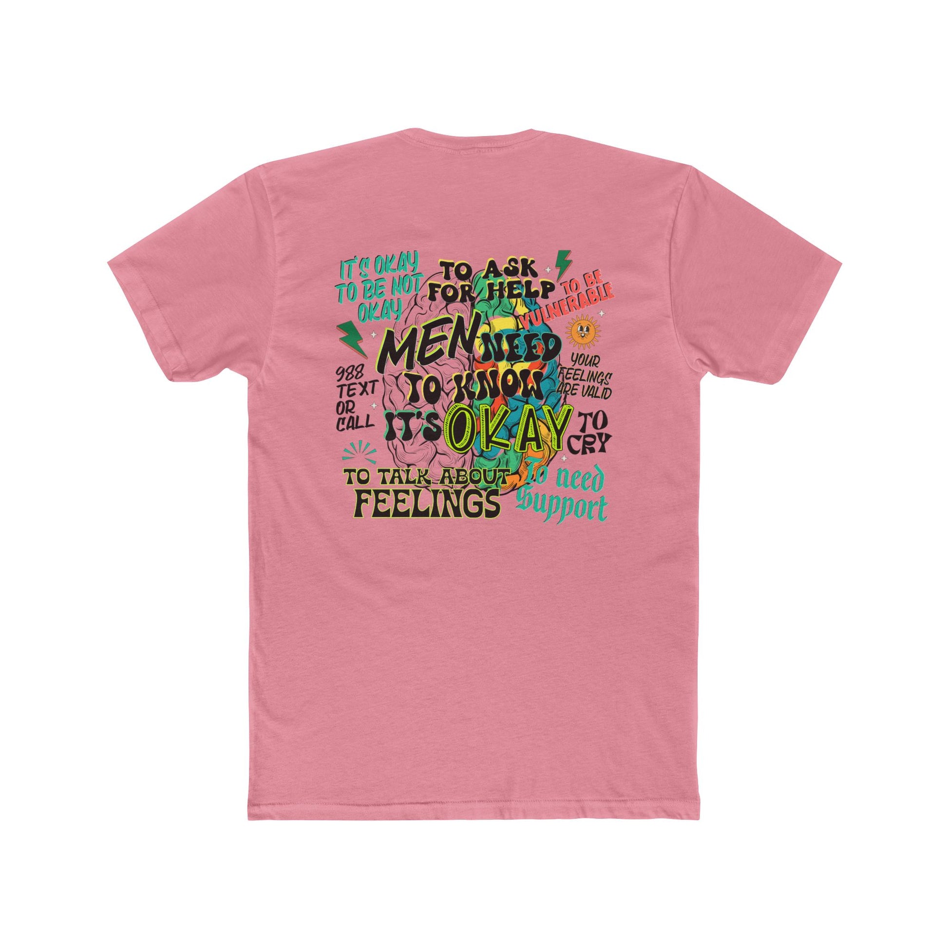 Supportive Men's Mental Health Tee - Unisex Cotton Crew with Positive Messages - Nefty Creations