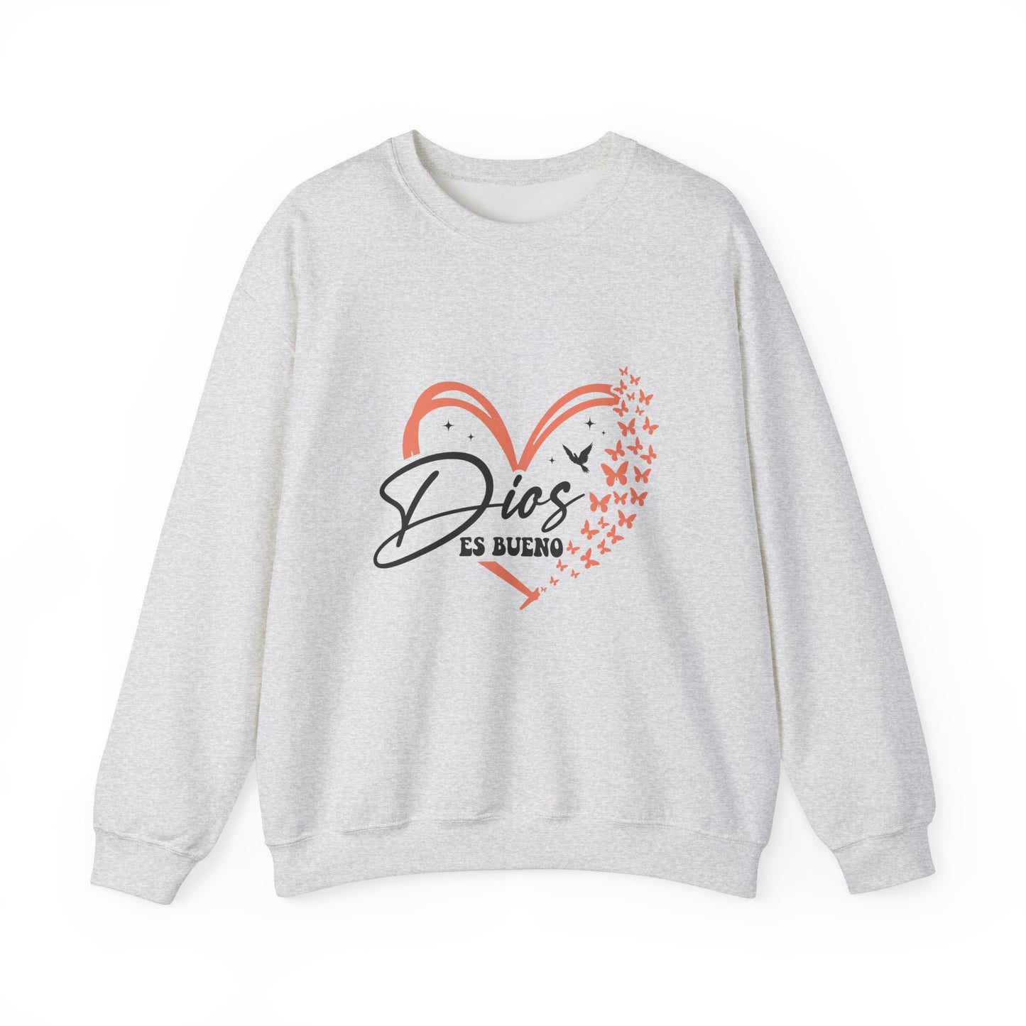 Dios es Bueno Heart Sweatshirt | Unisex Heavy Blend™ Crewneck - Nefty Creations