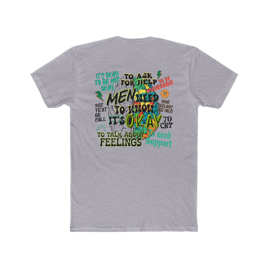 Supportive Men's Mental Health Tee - Unisex Cotton Crew with Positive Messages - Nefty Creations