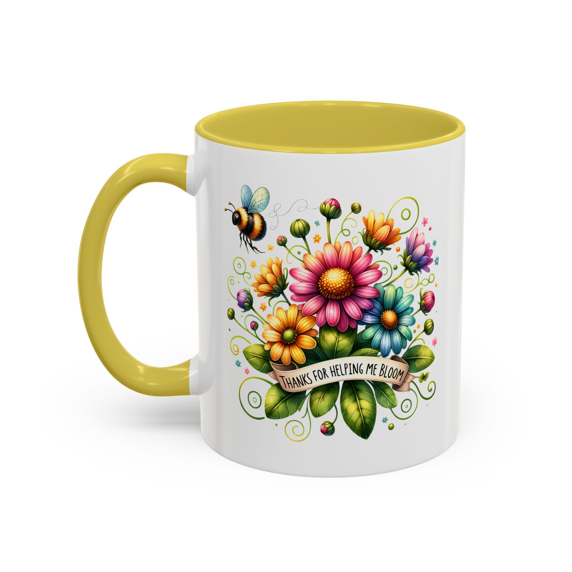 Colorful Floral Mug – "Thanks for Helping Me Bloom" – Perfect Gift for Friends & Family - Nefty Creations