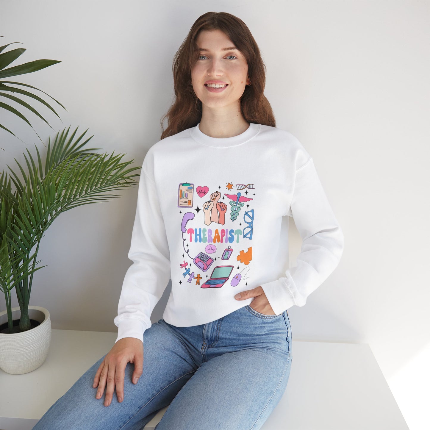 Therapist Crewneck Sweatshirt – Cozy UNISEX Design for Mental Health Advocates - Nefty Creations