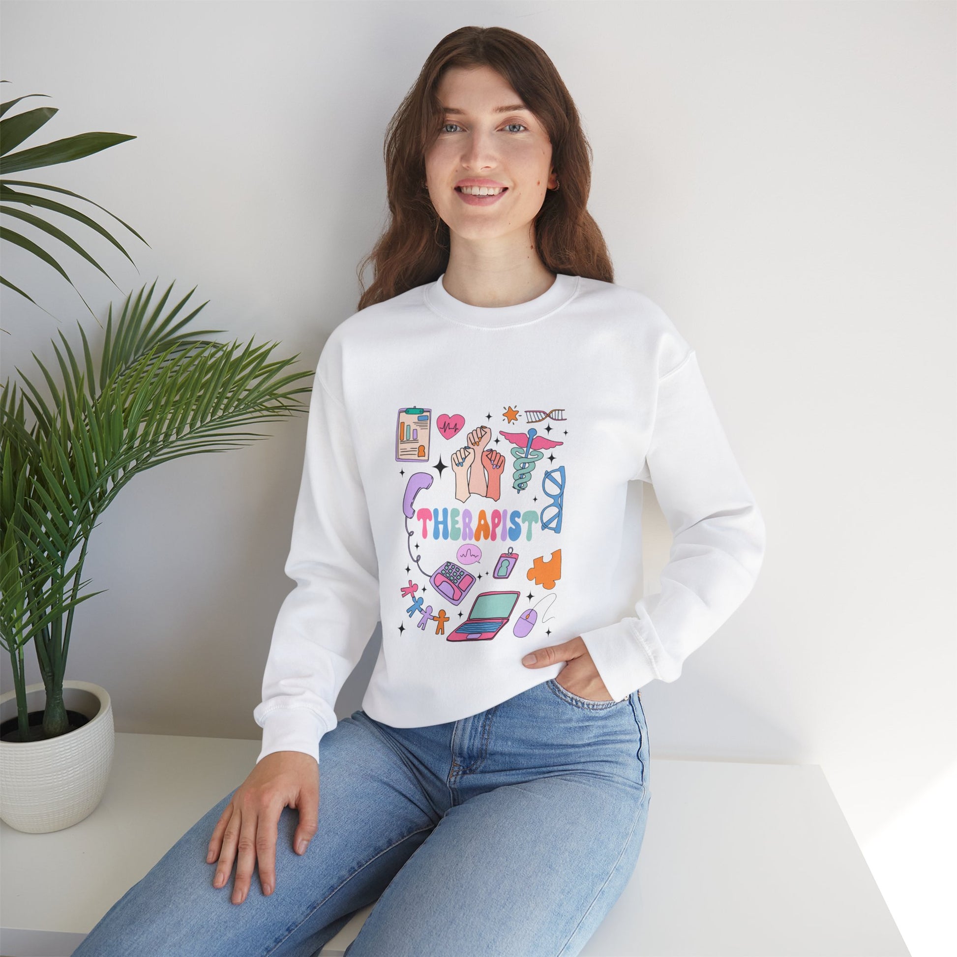 Therapist Crewneck Sweatshirt – Cozy UNISEX Design for Mental Health Advocates - Nefty Creations