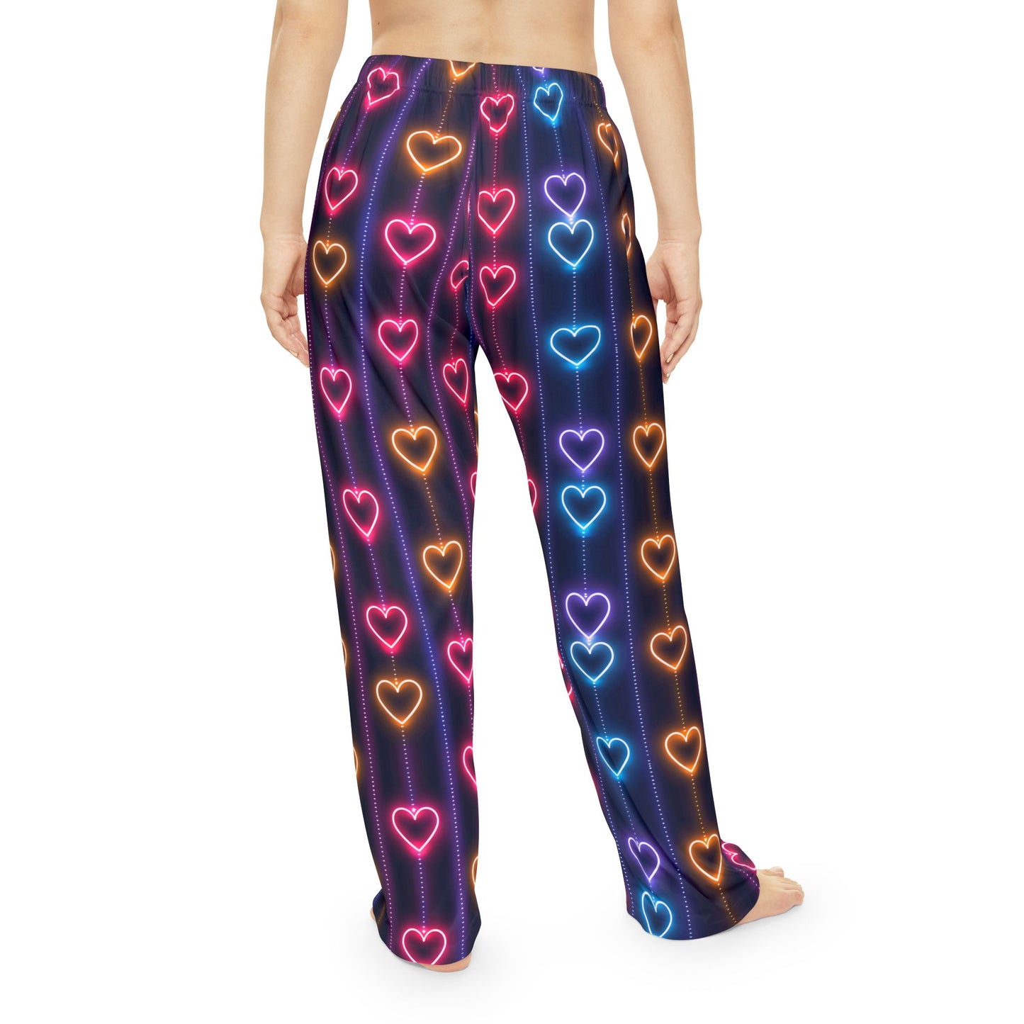 Neon Hearts Women's Pajama Pants - Valentine's Day Gift