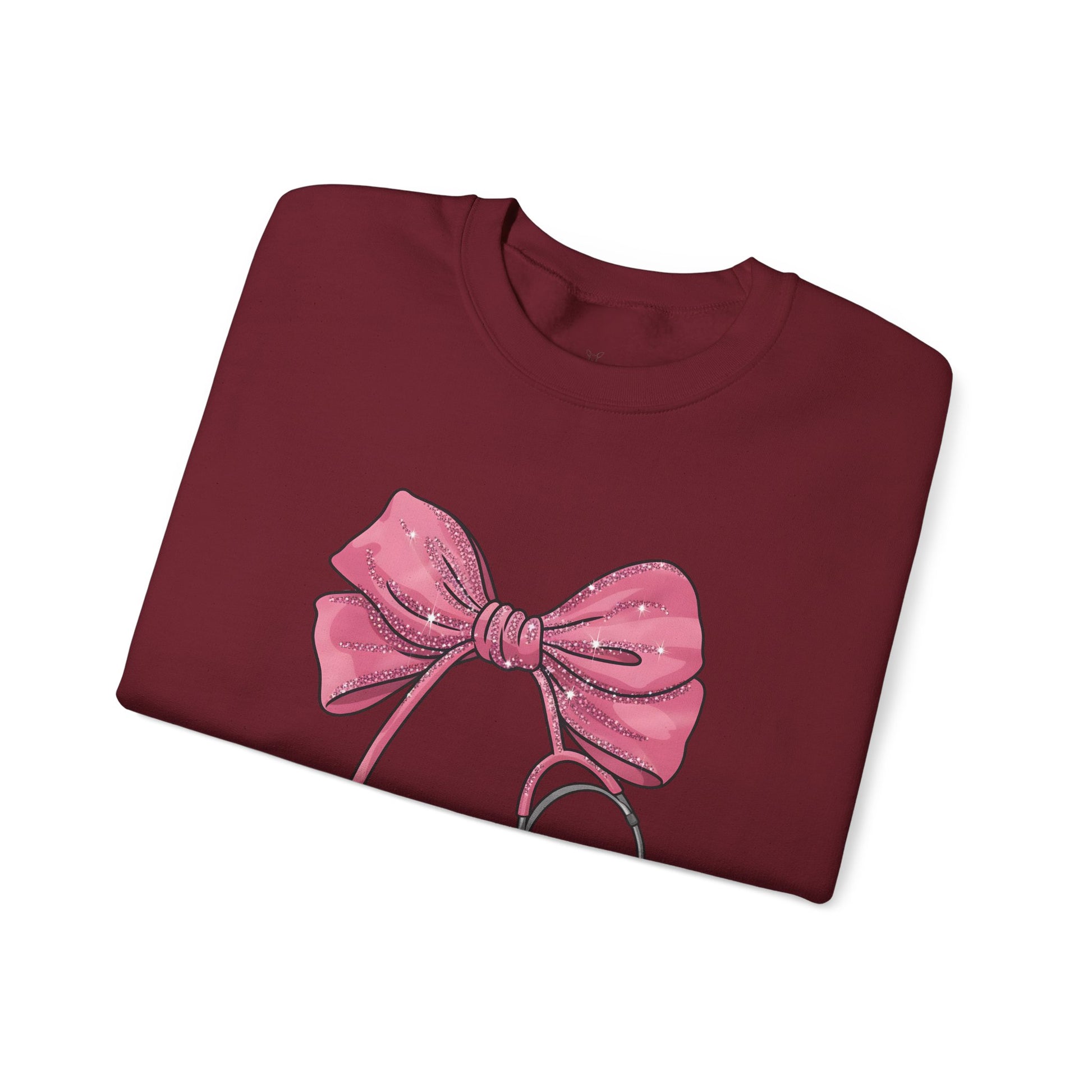 Nurse Life Crewneck Sweatshirt with Bow Design - Nefty Creations