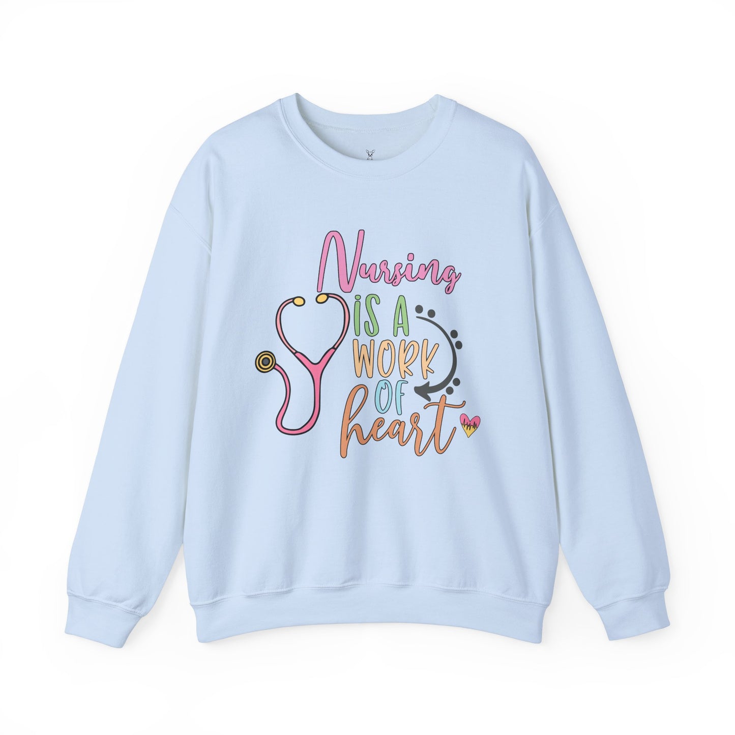 Nursing is a Work of Heart Crewneck Sweatshirt - Unisex Heavy Blend™ - Nefty Creations