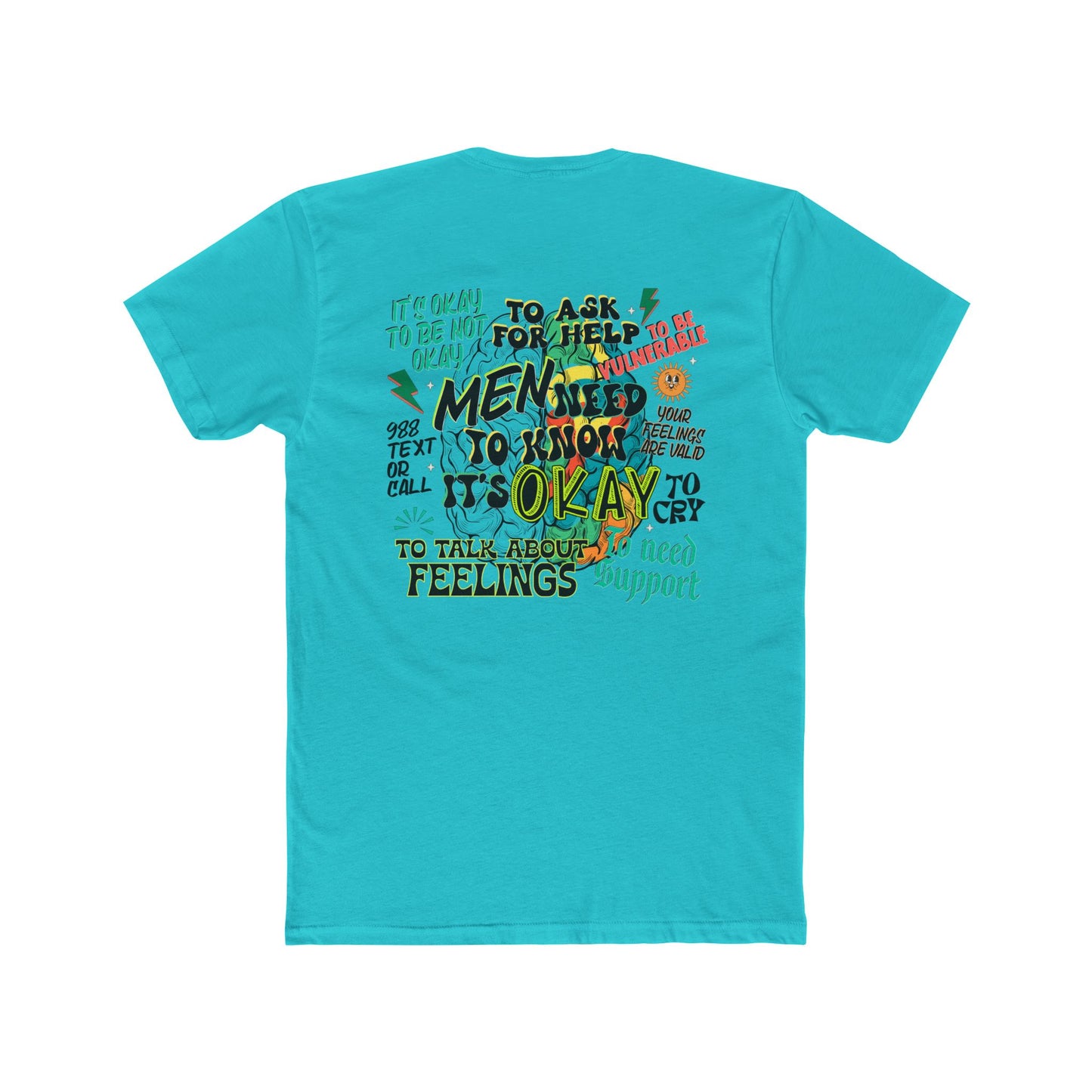 Supportive Men's Mental Health Tee - Unisex Cotton Crew with Positive Messages - Nefty Creations