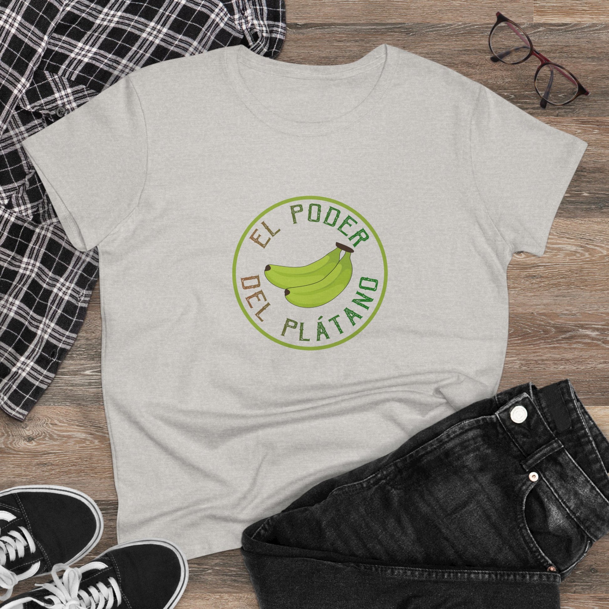 Eco-Friendly Women's Tee - "El Poder del Plátano" Design - Nefty Creations