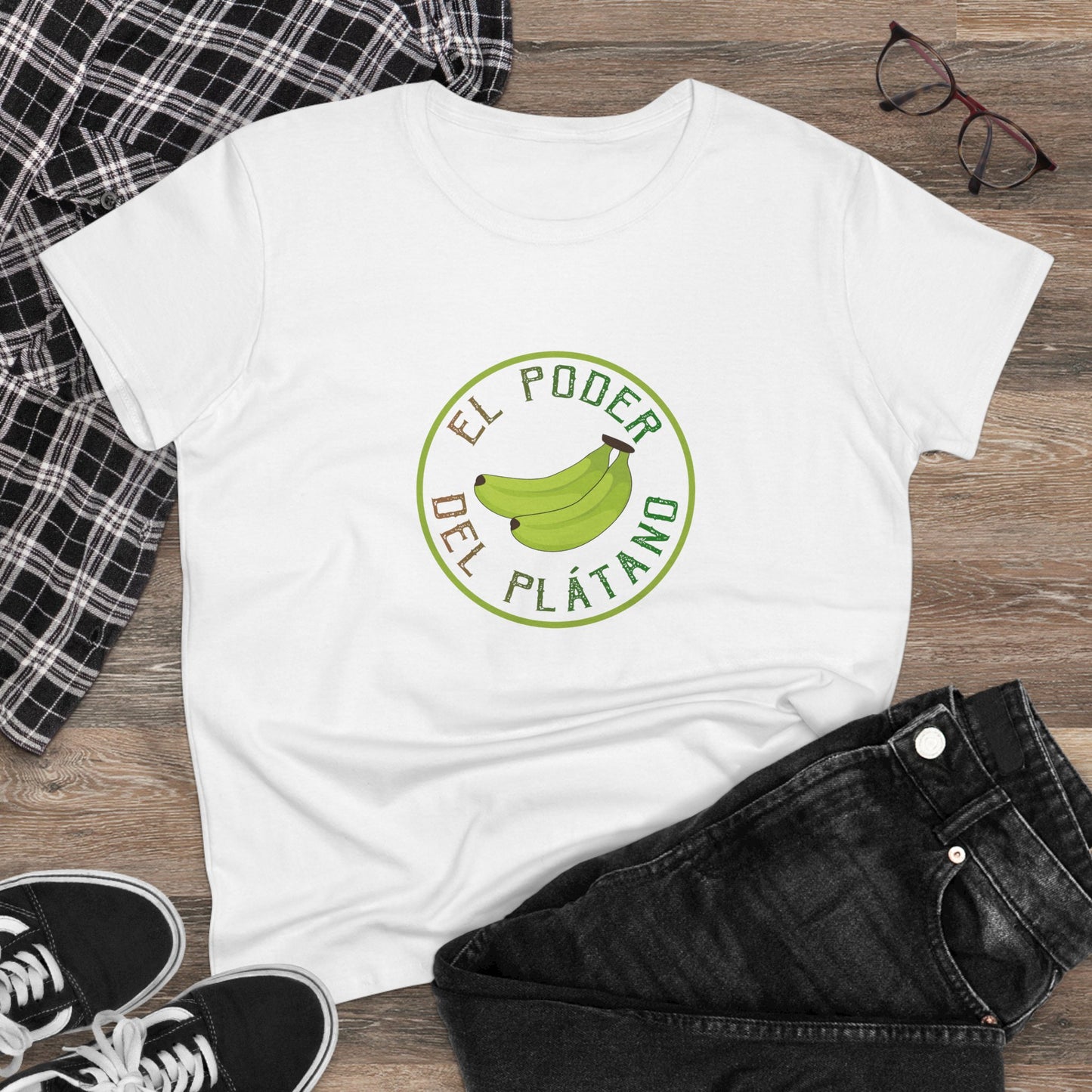 Eco-Friendly Women's Tee - "El Poder del Plátano" Design - Nefty Creations