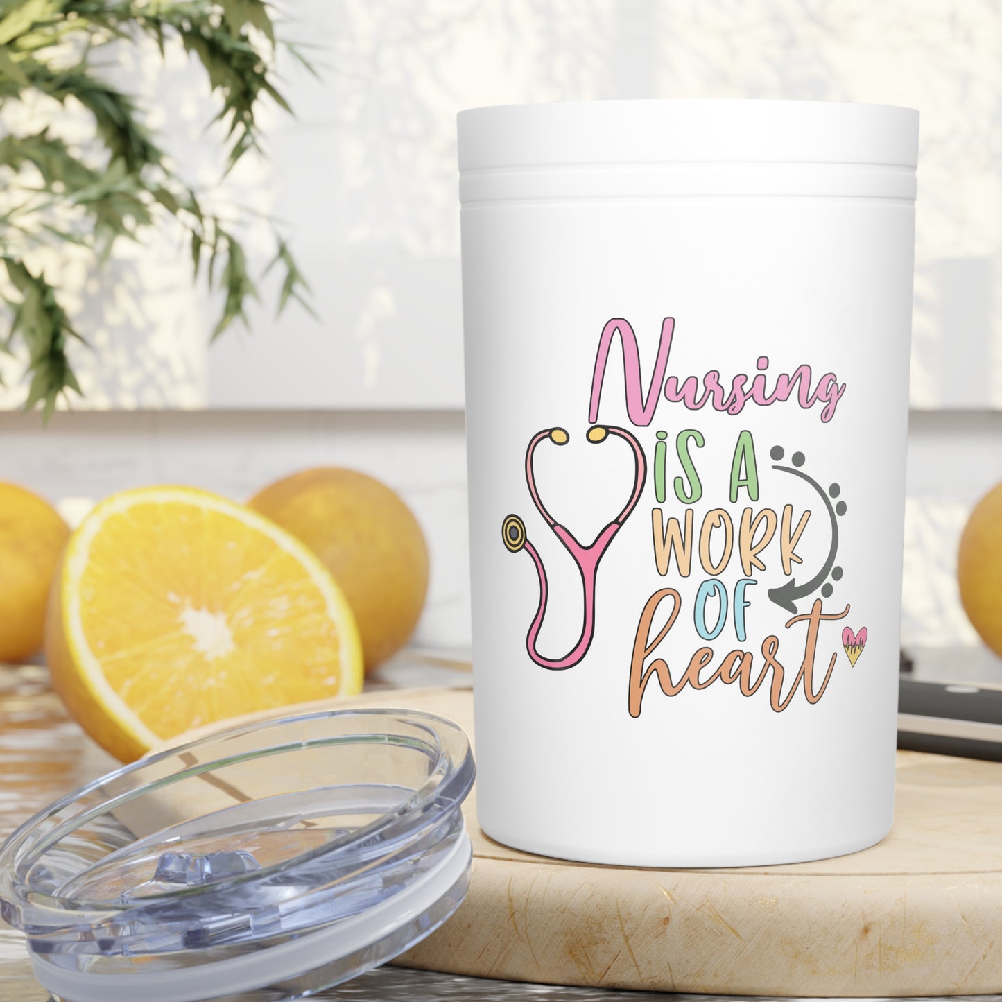 Nursing Heart Tumbler - 11oz Insulated Mug for Nurses - Nefty Creations