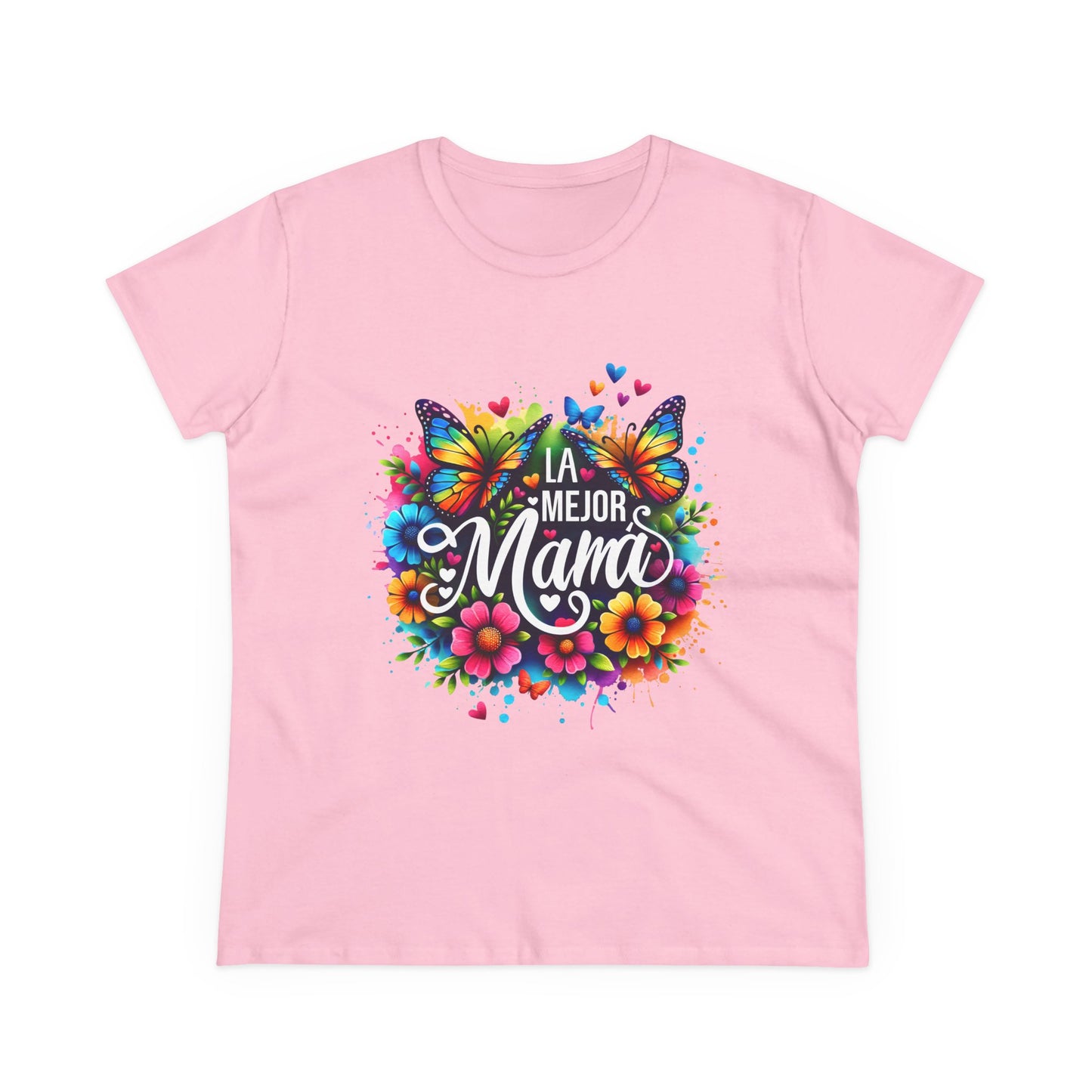 Colorful Butterfly Mom Tee - La Mejor Mama T-Shirt