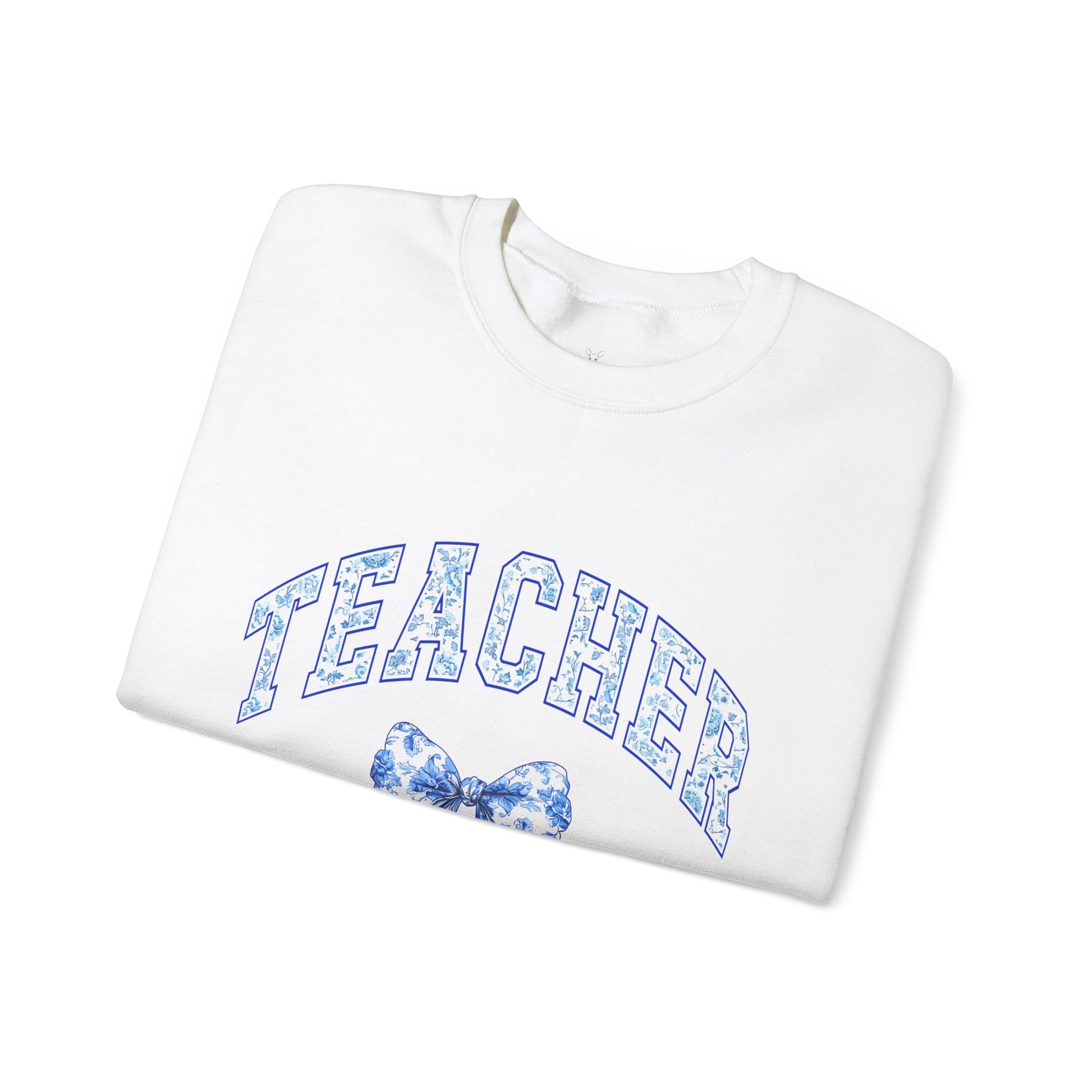Teacher Floral Bow Crewneck Sweatshirt - Cozy Unisex Pullover for Educators - Nefty Creations