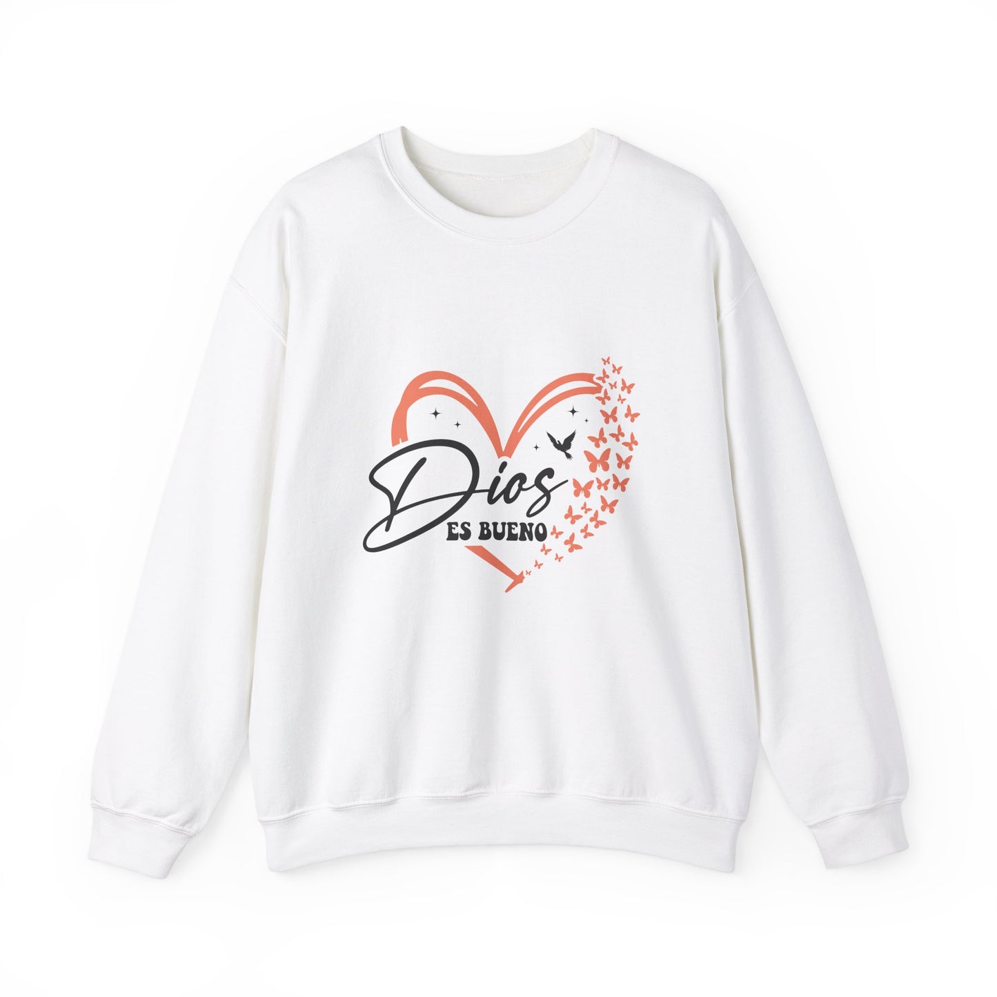 Dios es Bueno Heart Sweatshirt | Unisex Heavy Blend™ Crewneck - Nefty Creations