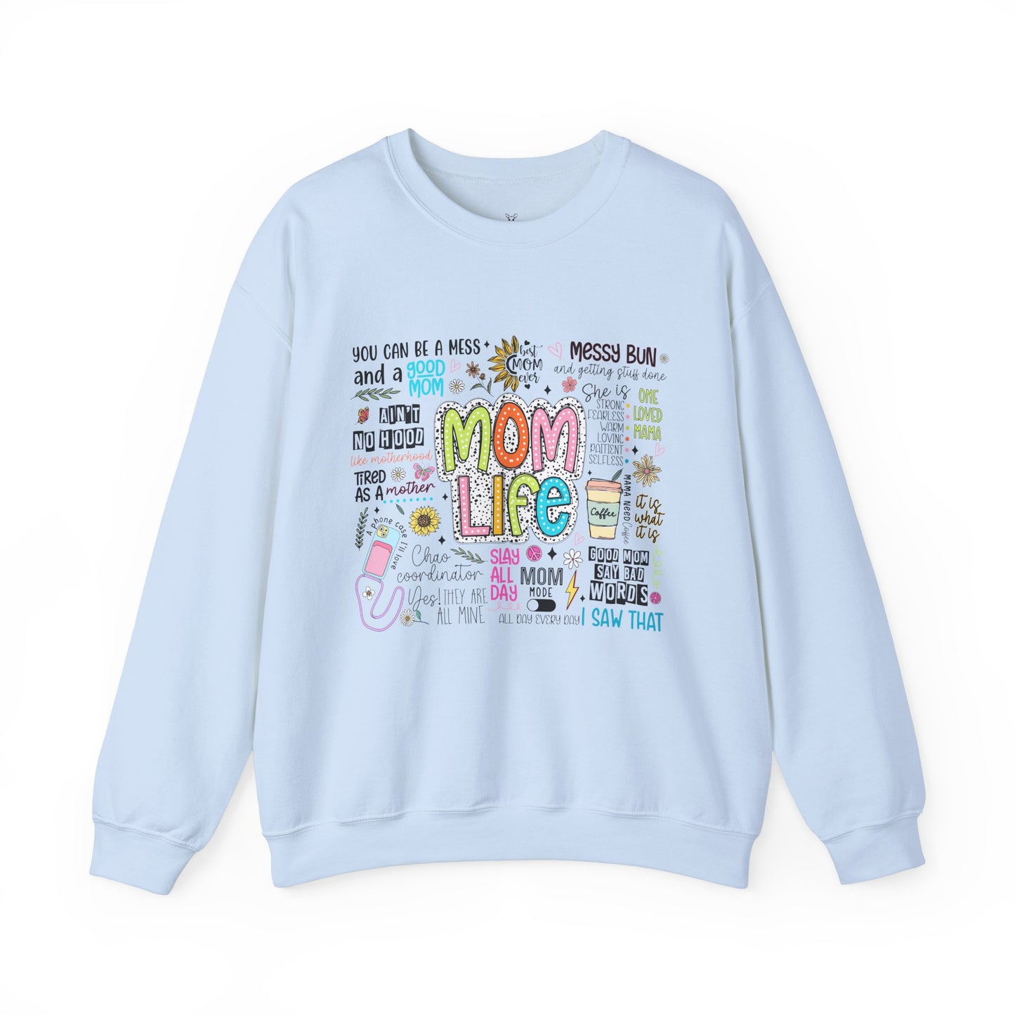 Mom Life Unisex Heavy Blend™ Crewneck Sweatshirt - Cozy Gift for Moms - Nefty Creations
