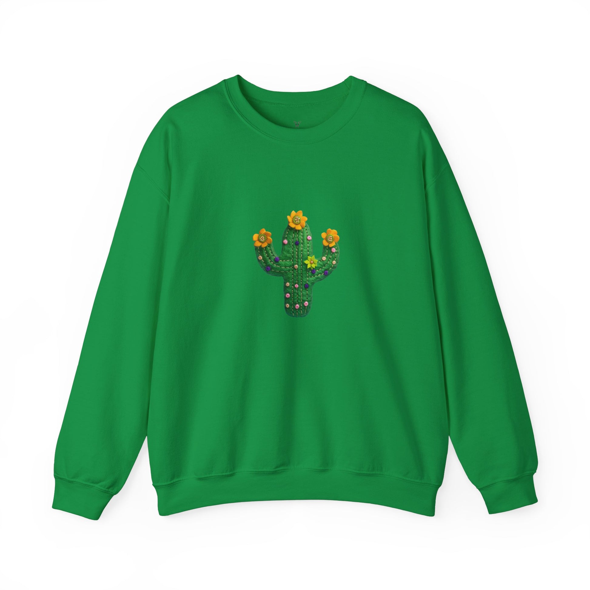 Cactus Vibes Unisex Crewneck Sweatshirt - Bright Orange Cozy Wear - Nefty Creations