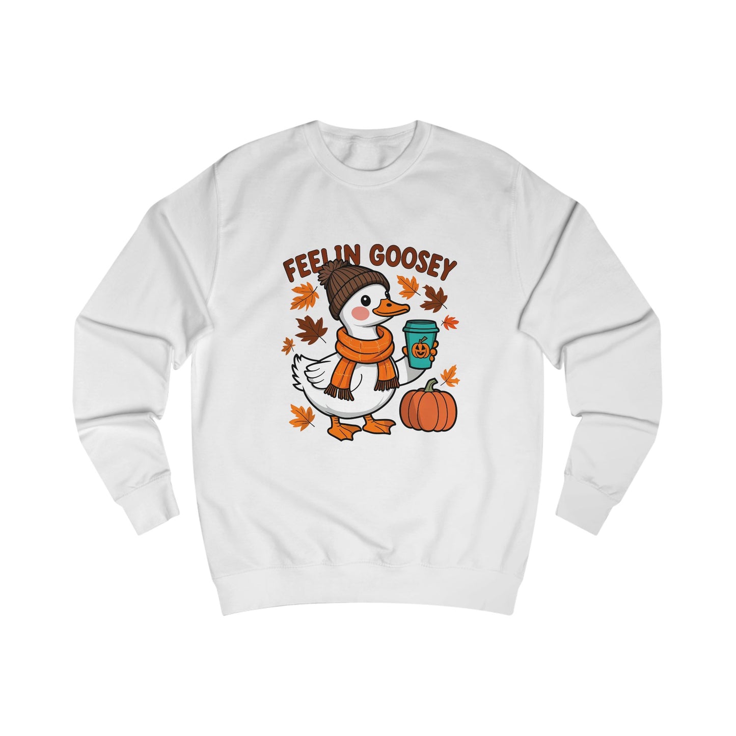 Fall Goose Coffee Sweater, Funny unisex sweater, autumn sweater, pumpkin sweater
