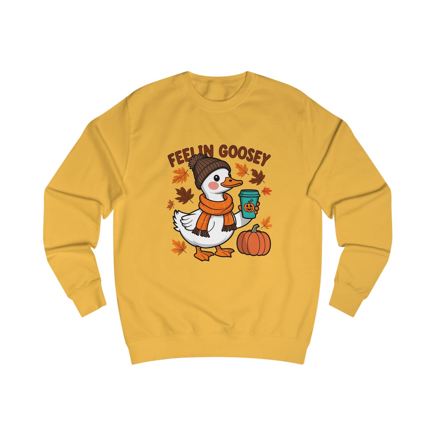Fall Goose Coffee Sweater, Funny unisex sweater, autumn sweater, pumpkin sweater