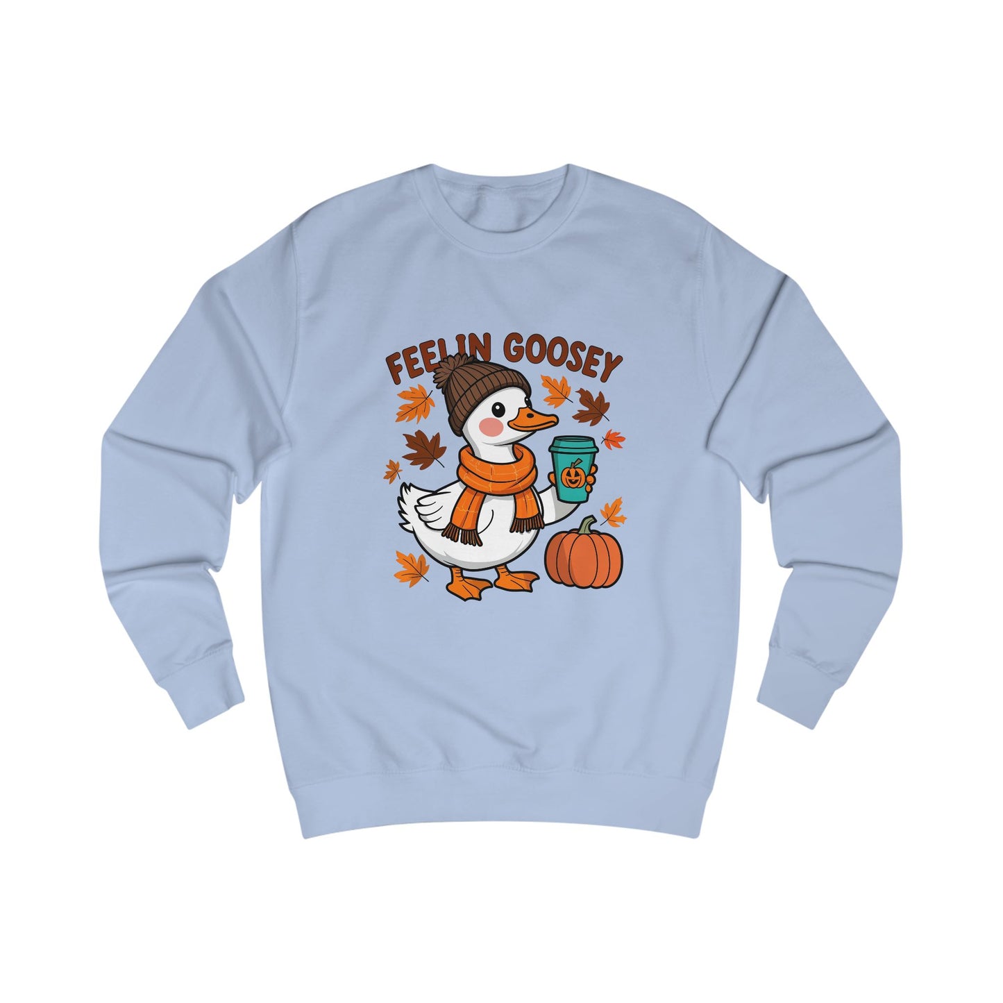Fall Goose Coffee Sweater, Funny unisex sweater, autumn sweater, pumpkin sweater