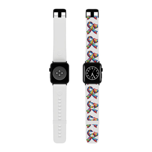 Colorful Puzzle Heart Apple Watch Band - Autism Awareness Design - Nefty Creations