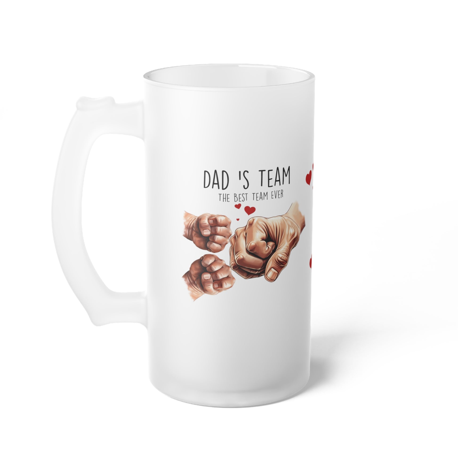 Vaso de Cerveza para Padre de Dos, Personalized Frosted Glass Beer Mug, Father's Day Gift, Custom Drinkware, Family Love Mug, Gift for Him, Unique Beer Stein - Nefty Creations