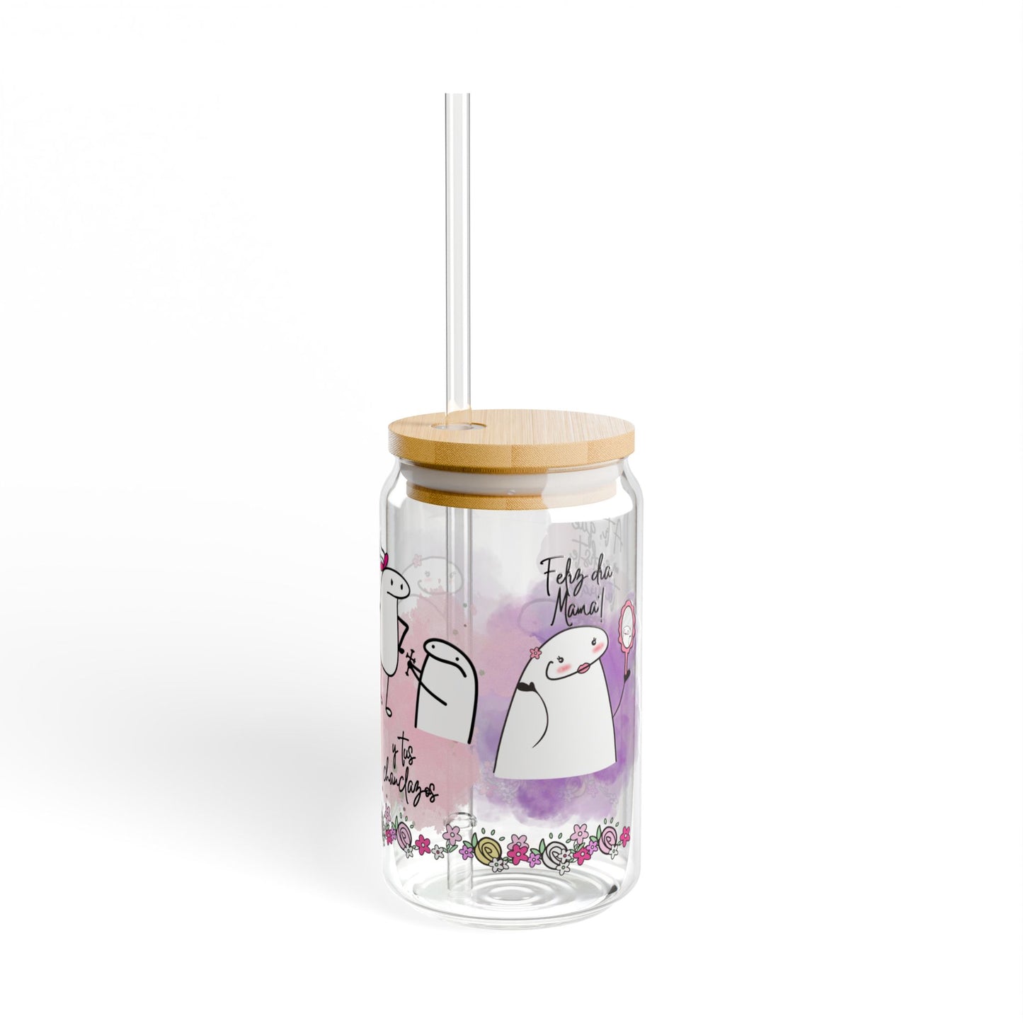 Vaso para el dia de las madres, Mother's Day Glass, Mexican Mom Gift, Dia de las Madres Present, 16oz Sipper Cup, Gift for Her - Nefty Creations