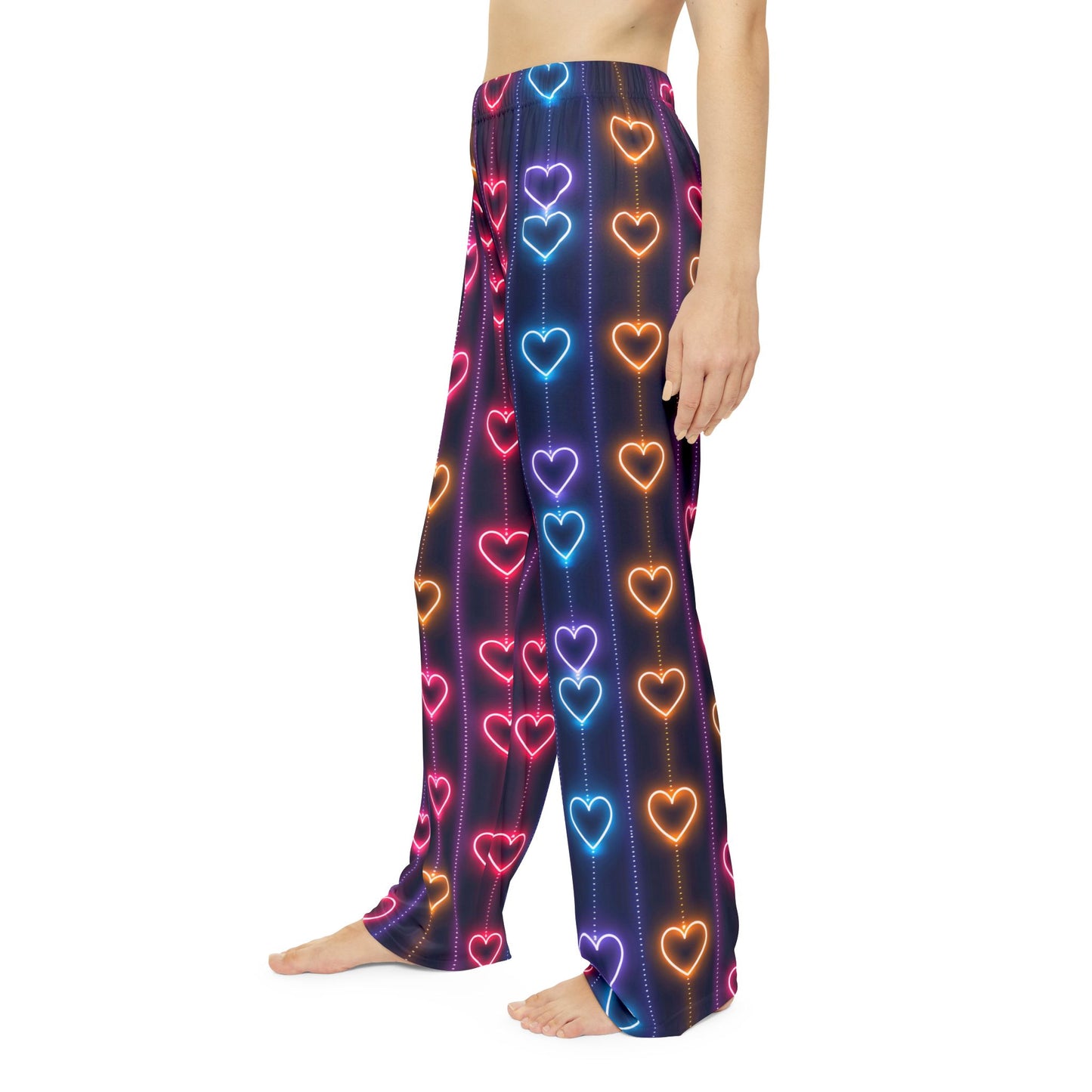 Neon Hearts Women's Pajama Pants - Valentine's Day Gift