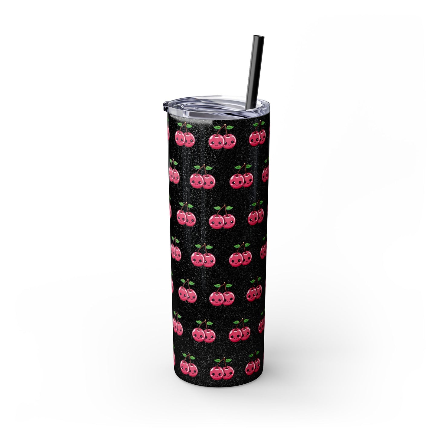 Kawaii Cherry Skinny Tumbler with Straw, 20oz| Nefty Creations - Nefty Creations