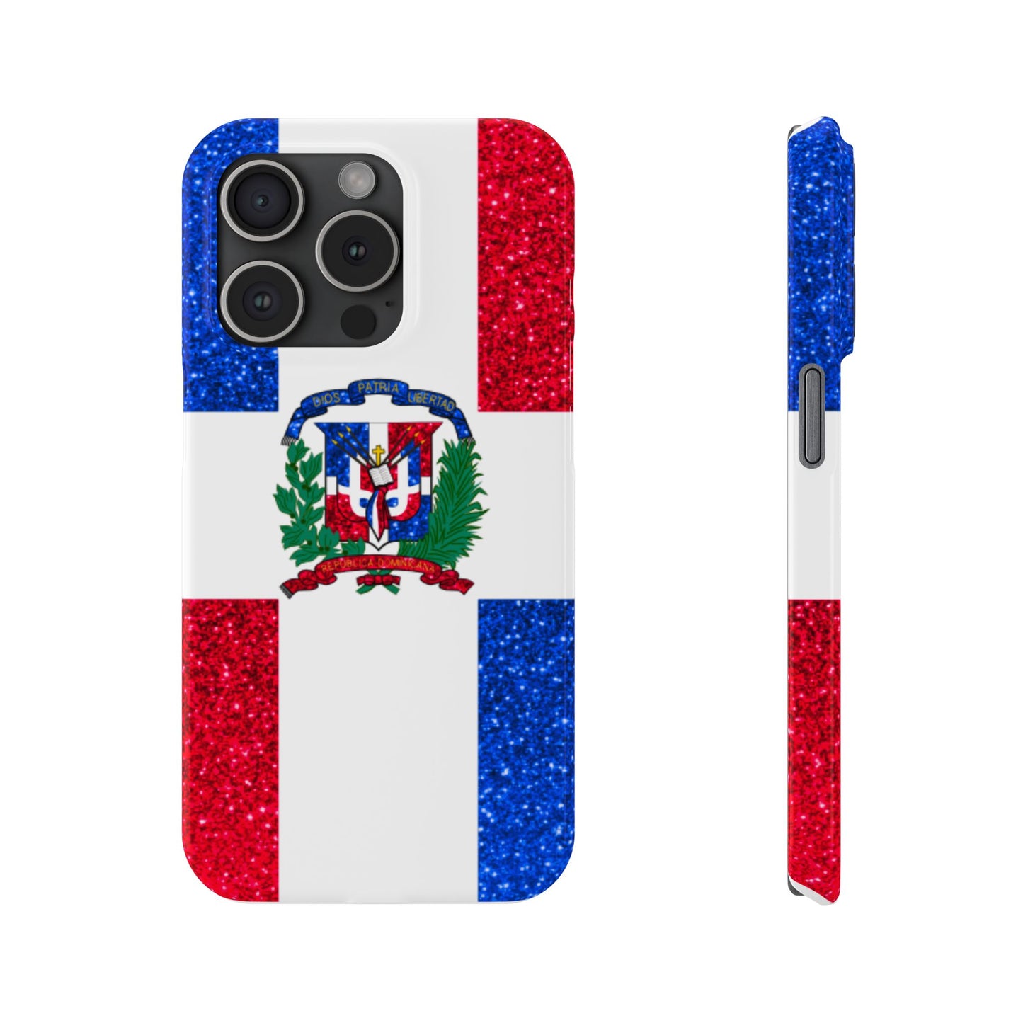 Glitter Dominican Republic Slim Phone Case - Celebrate Your Heritage in Style