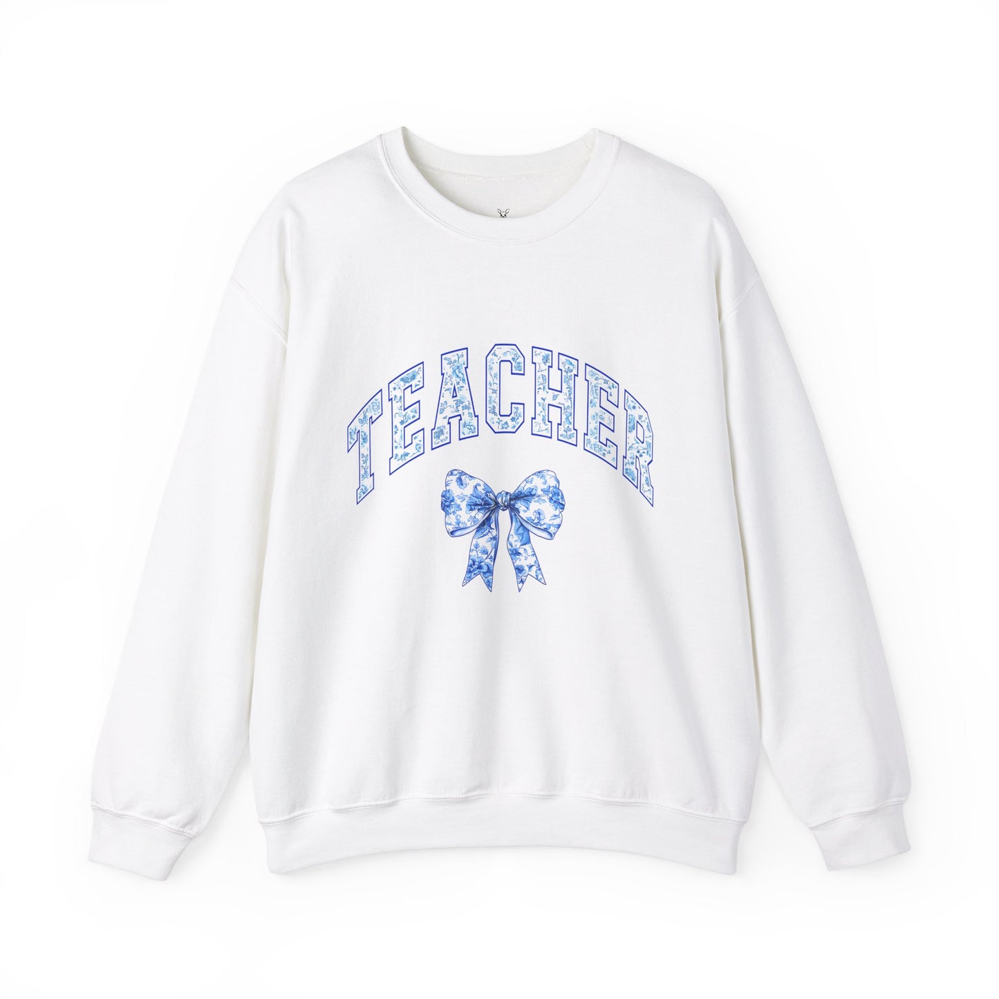 Teacher Floral Bow Crewneck Sweatshirt - Cozy Unisex Pullover for Educators - Nefty Creations