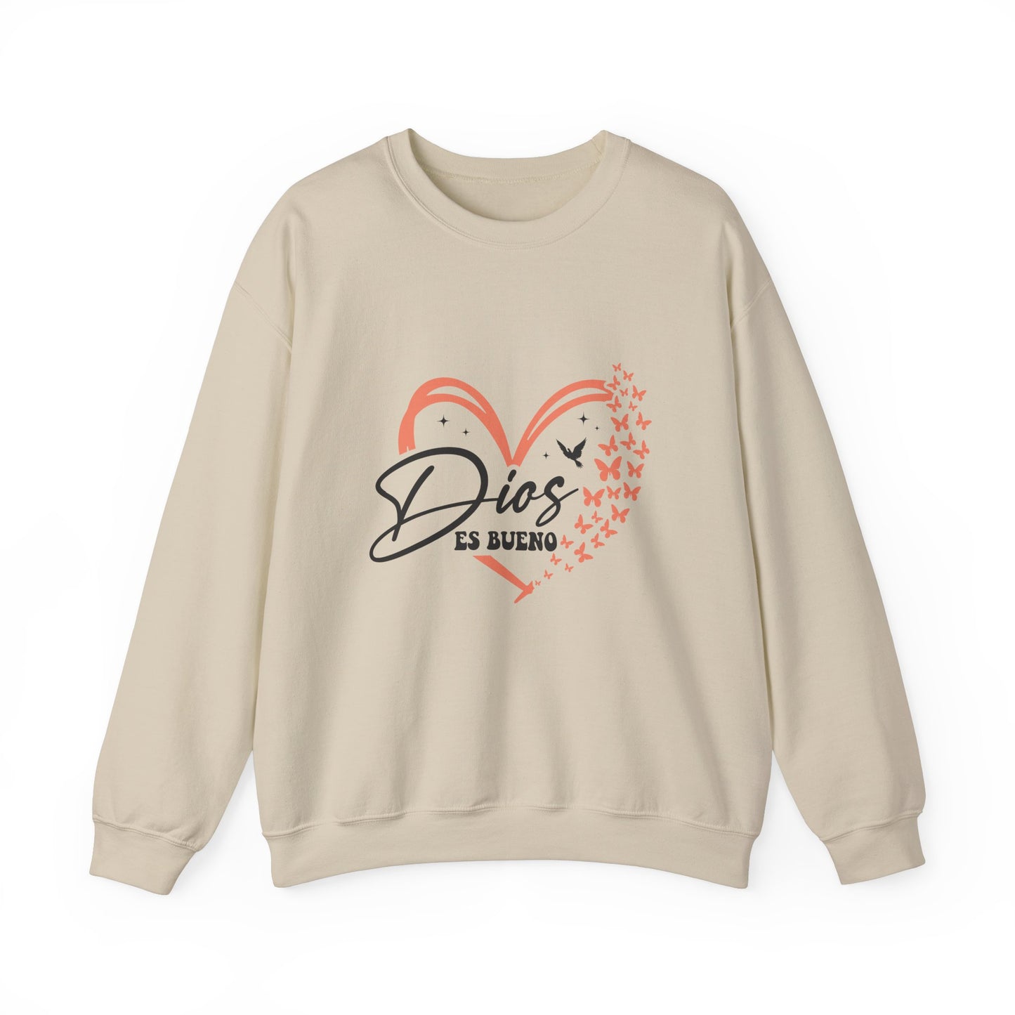 Dios es Bueno Heart Sweatshirt | Unisex Heavy Blend™ Crewneck - Nefty Creations