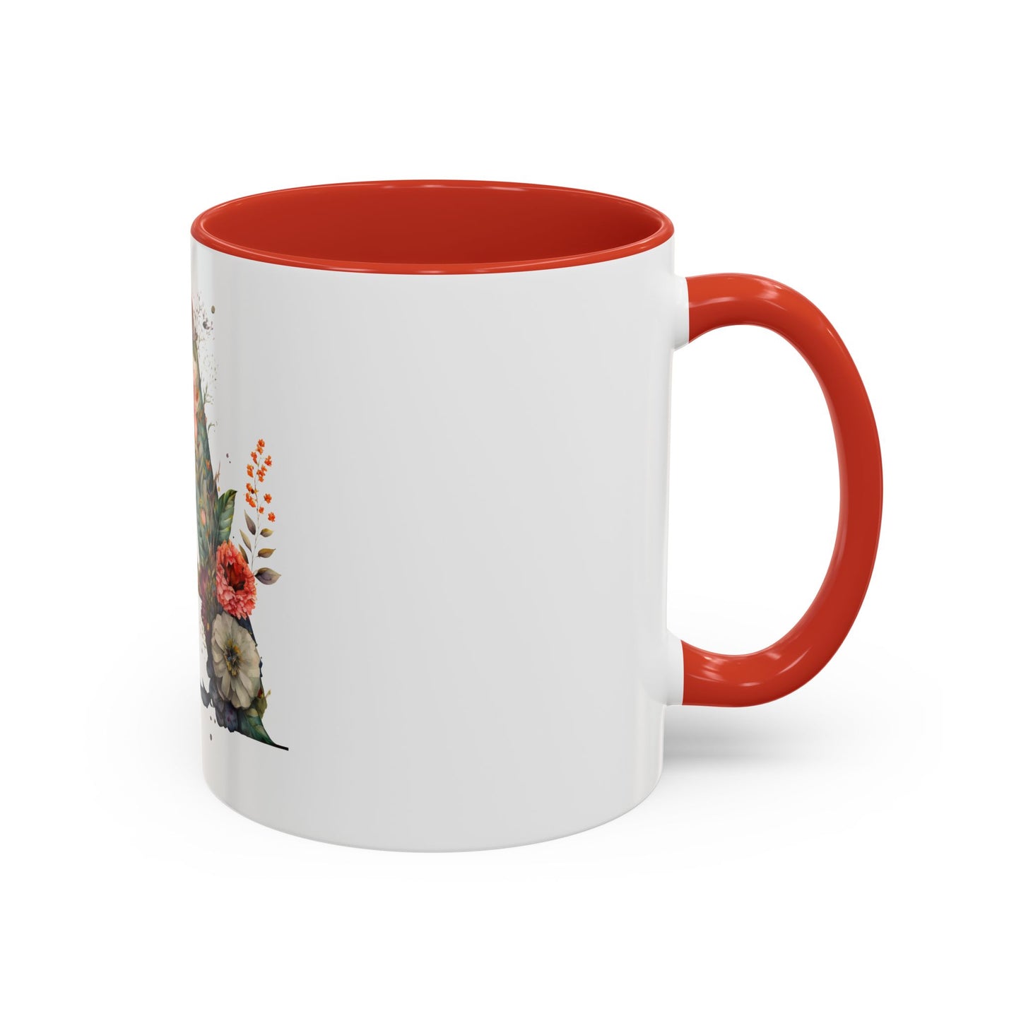 Personalized Floral Initial Coffee Mug - Custom 11/15oz Accent Mug for Gifts