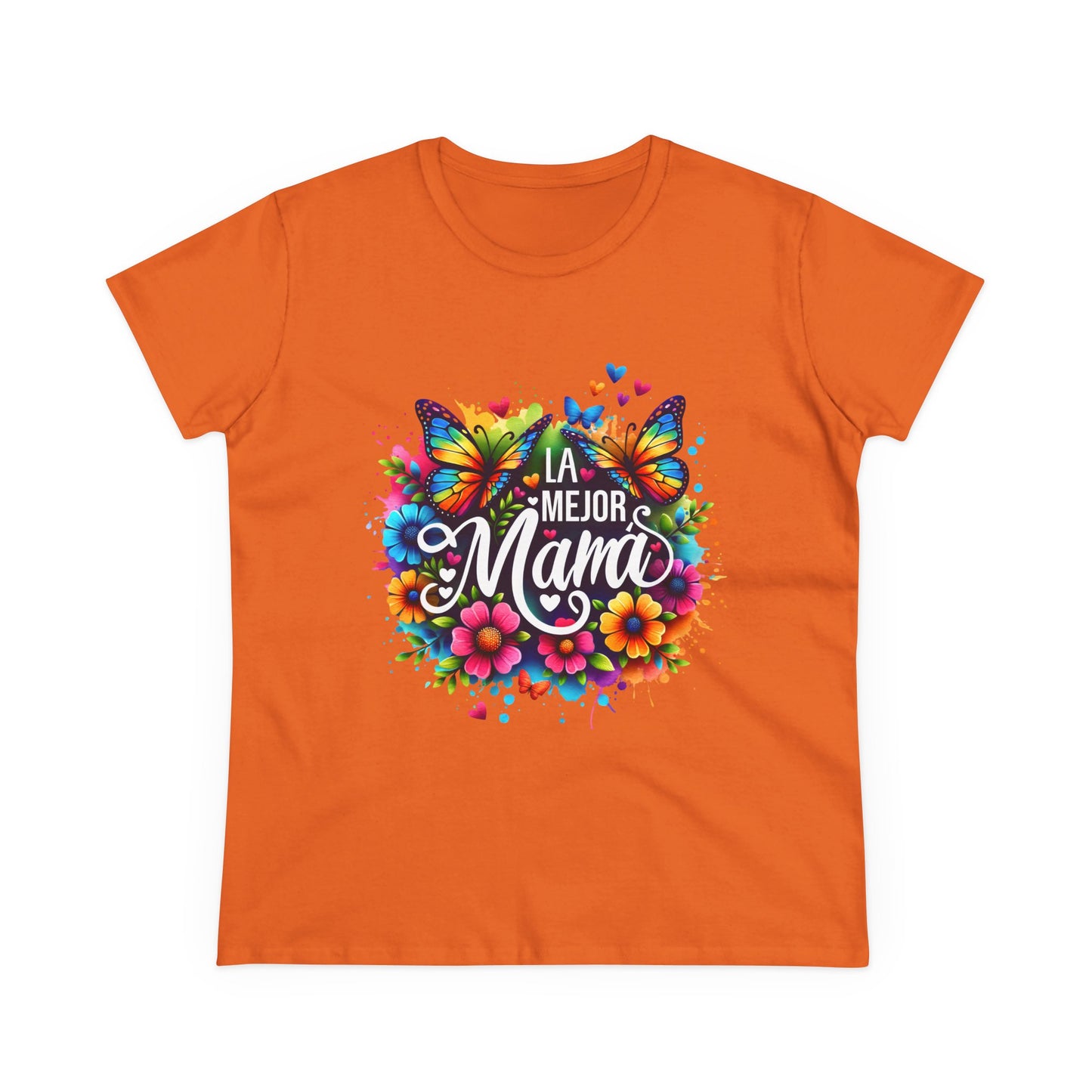 Colorful Butterfly Mom Tee - La Mejor Mama T-Shirt