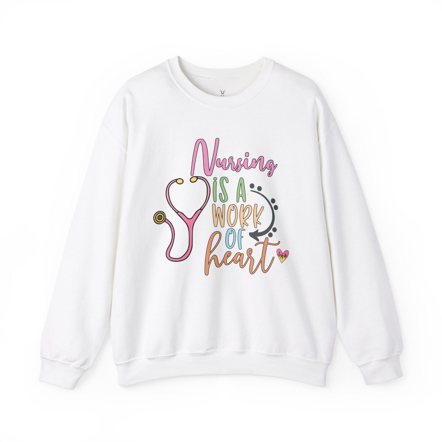 Nursing is a Work of Heart Crewneck Sweatshirt - Unisex Heavy Blend™ - Nefty Creations