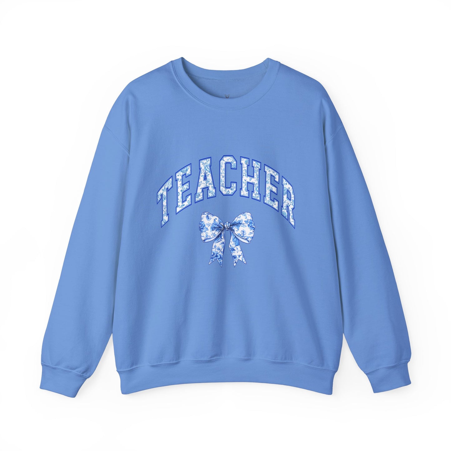 Teacher Floral Bow Crewneck Sweatshirt - Cozy Unisex Pullover for Educators - Nefty Creations