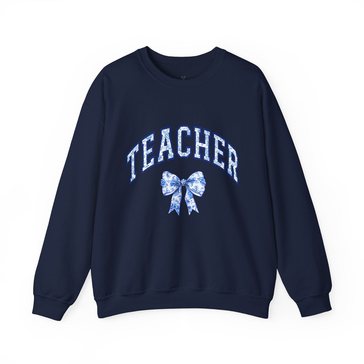 Teacher Floral Bow Crewneck Sweatshirt - Cozy Unisex Pullover for Educators - Nefty Creations