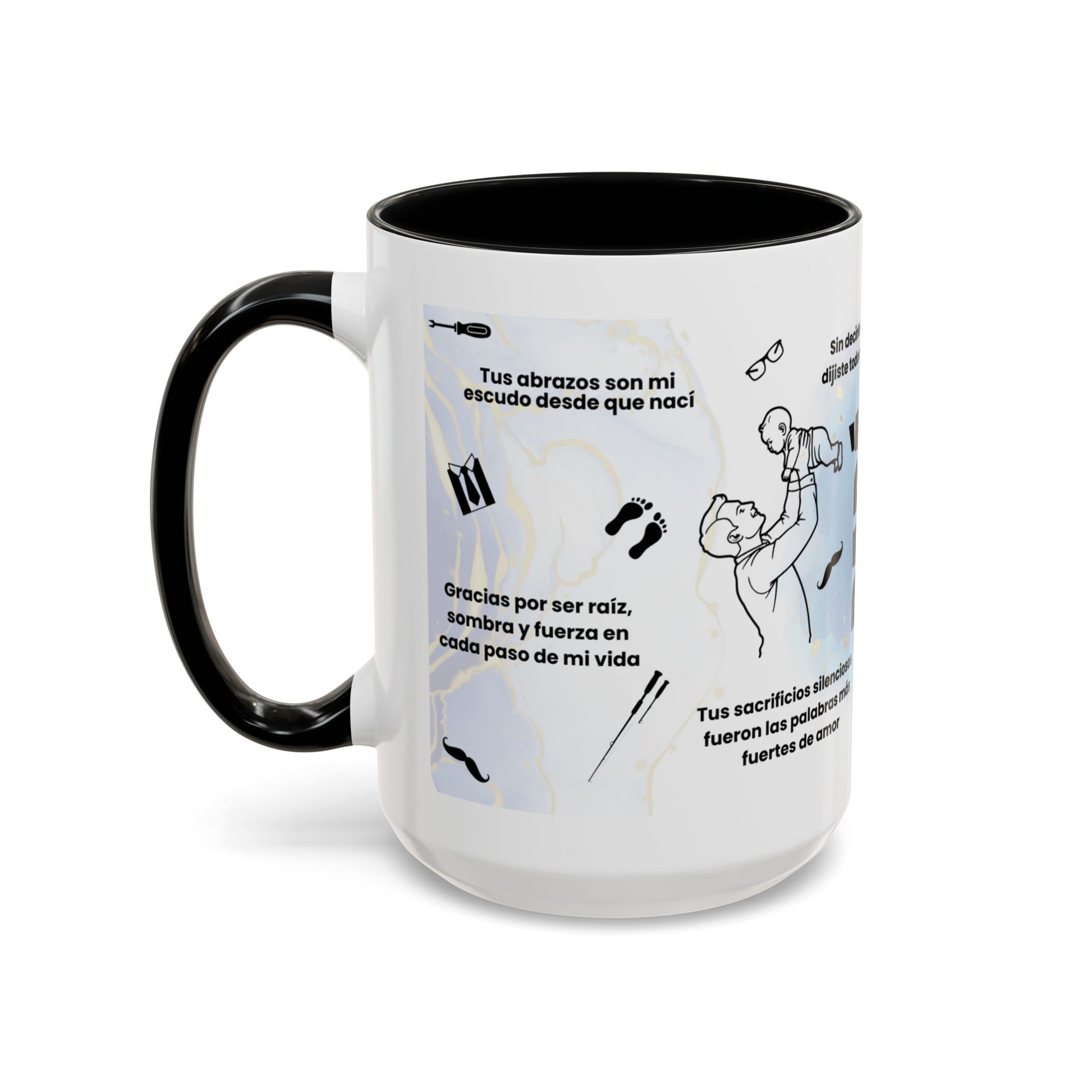 Papá Coffee Mug - Unique Dad Gift for Father's Day, Birthday, or Inspirational Moments, Black Accent Ceramic Cup - Nefty Creations