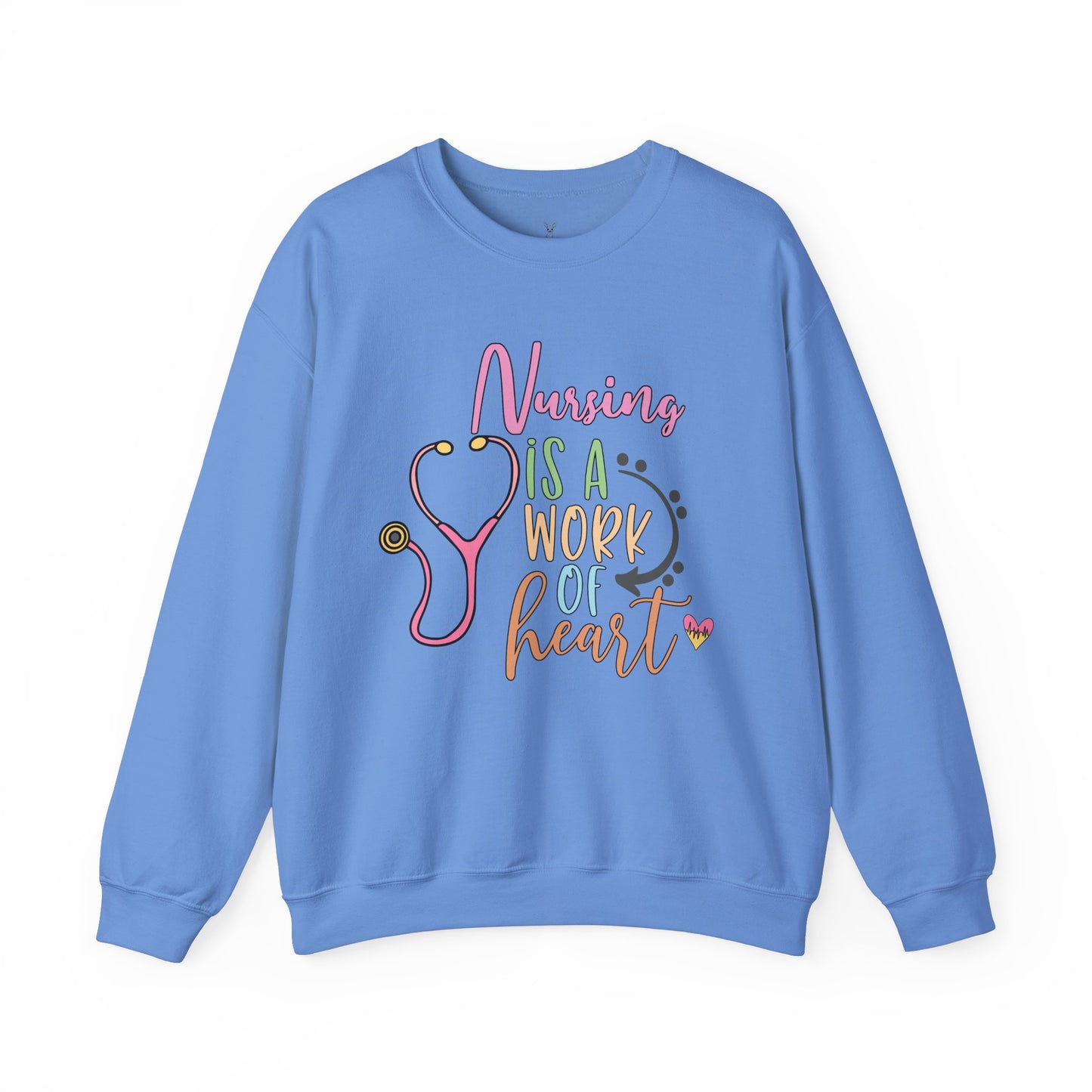 Nursing is a Work of Heart Crewneck Sweatshirt - Unisex Heavy Blend™ - Nefty Creations
