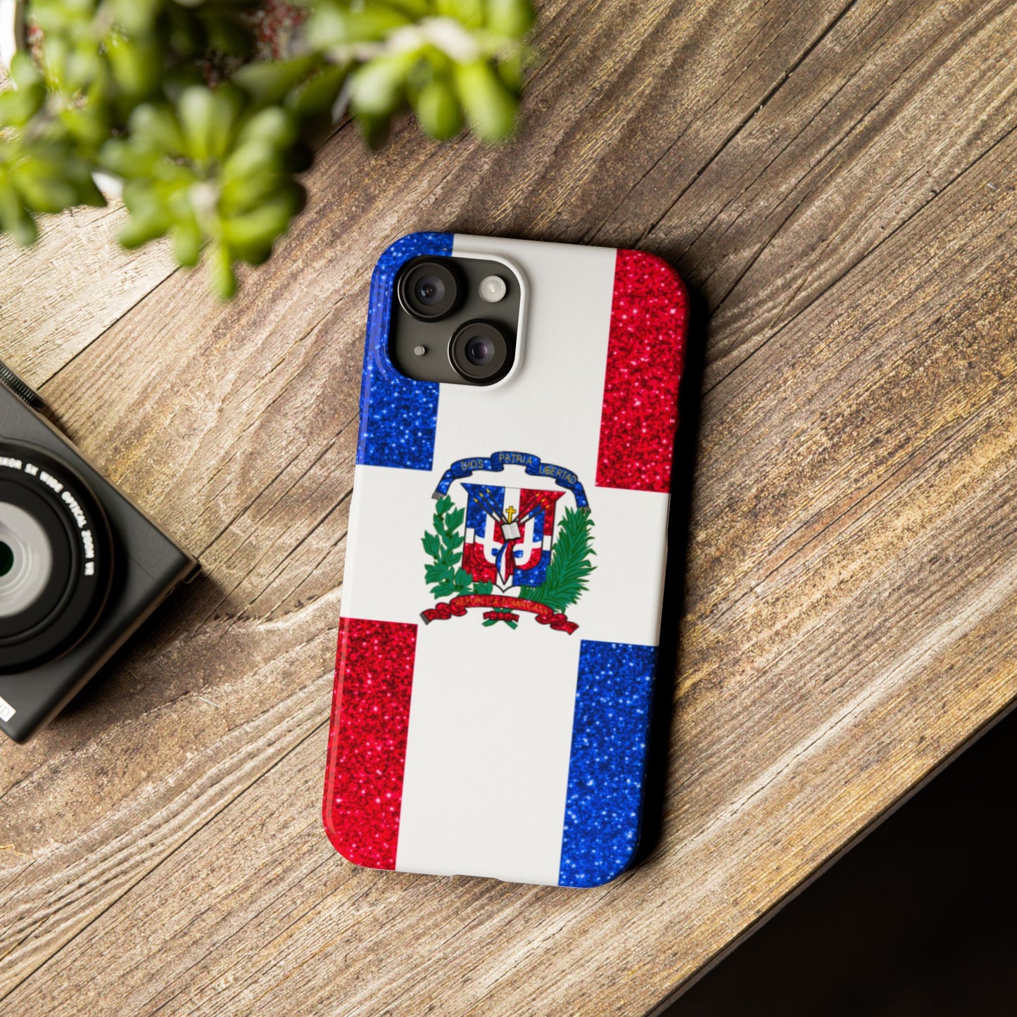 Glitter Dominican Republic Slim Phone Case - Celebrate Your Heritage in Style