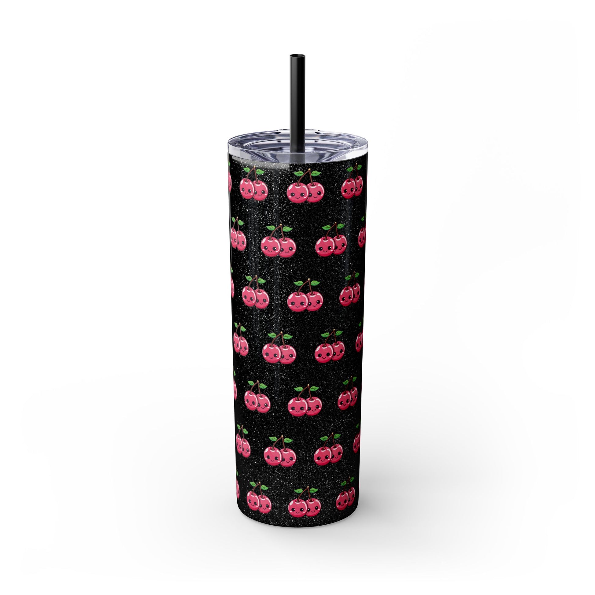Kawaii Cherry Skinny Tumbler with Straw, 20oz| Nefty Creations - Nefty Creations