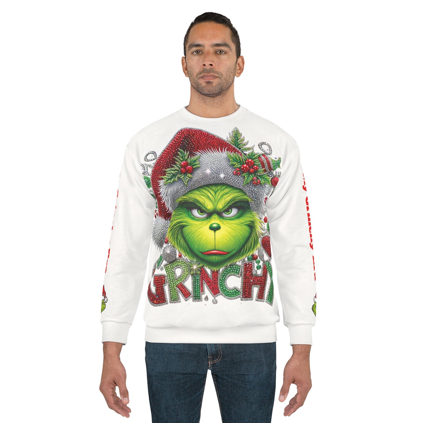Festive Grinch Sweatshirt | Christmas Holiday Cheer - Nefty Creations