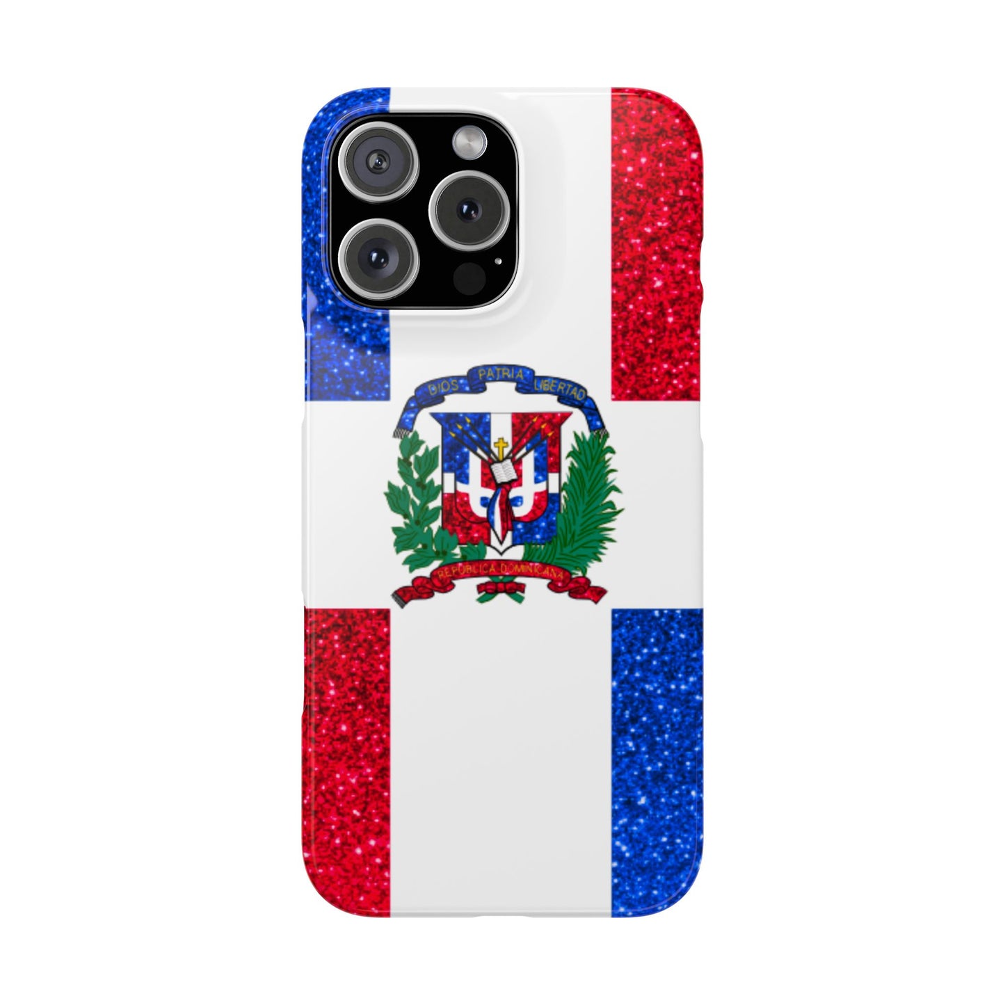Glitter Dominican Republic Slim Phone Case - Celebrate Your Heritage in Style