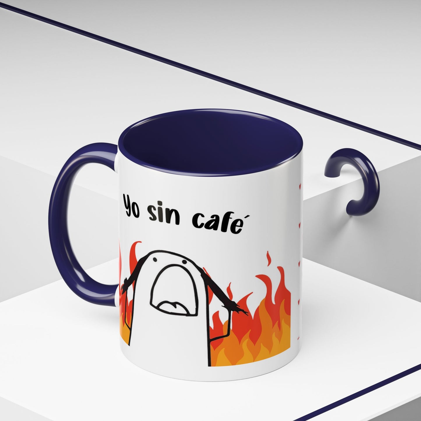 Cute 'Yo Con Café' Accent Coffee Mug, Adorable Gift for Coffee Lovers, Fun Decorative Mug for Home or Office, Valentine's Day Coffee Cup - Nefty Creations