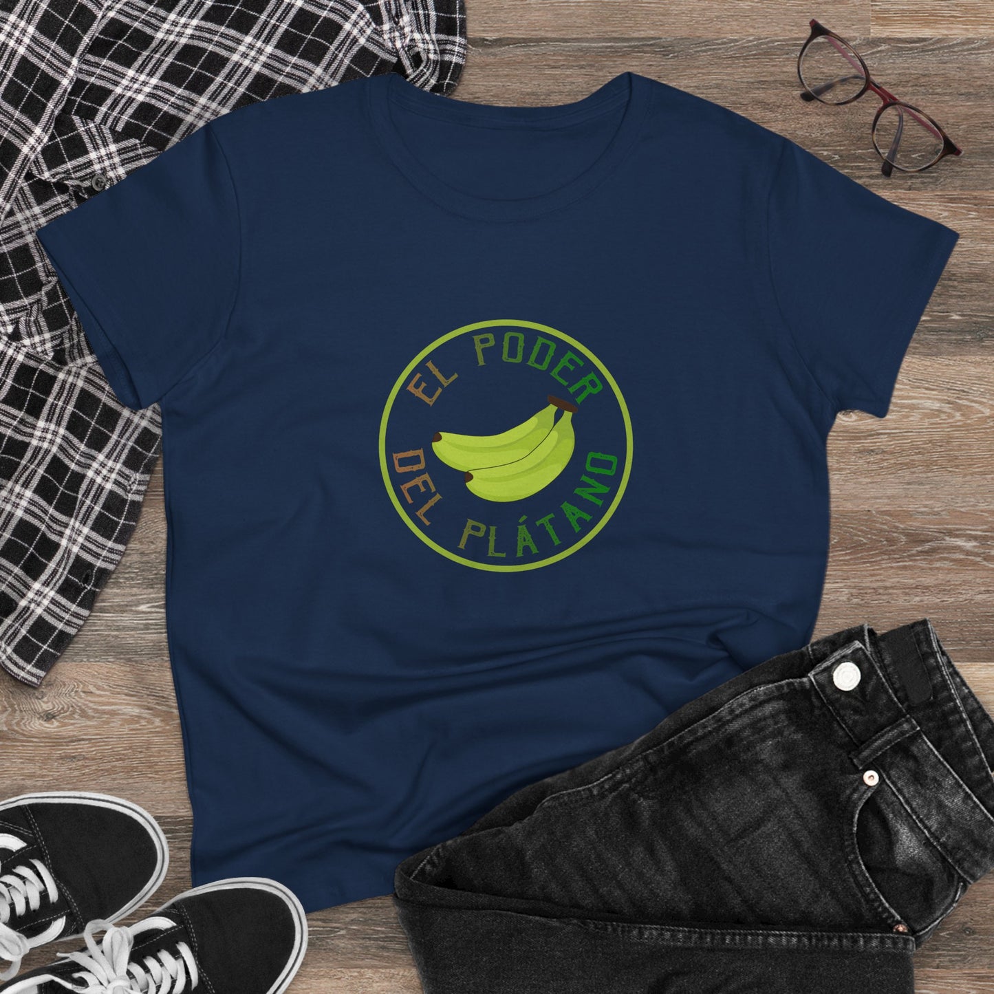 Eco-Friendly Women's Tee - "El Poder del Plátano" Design - Nefty Creations
