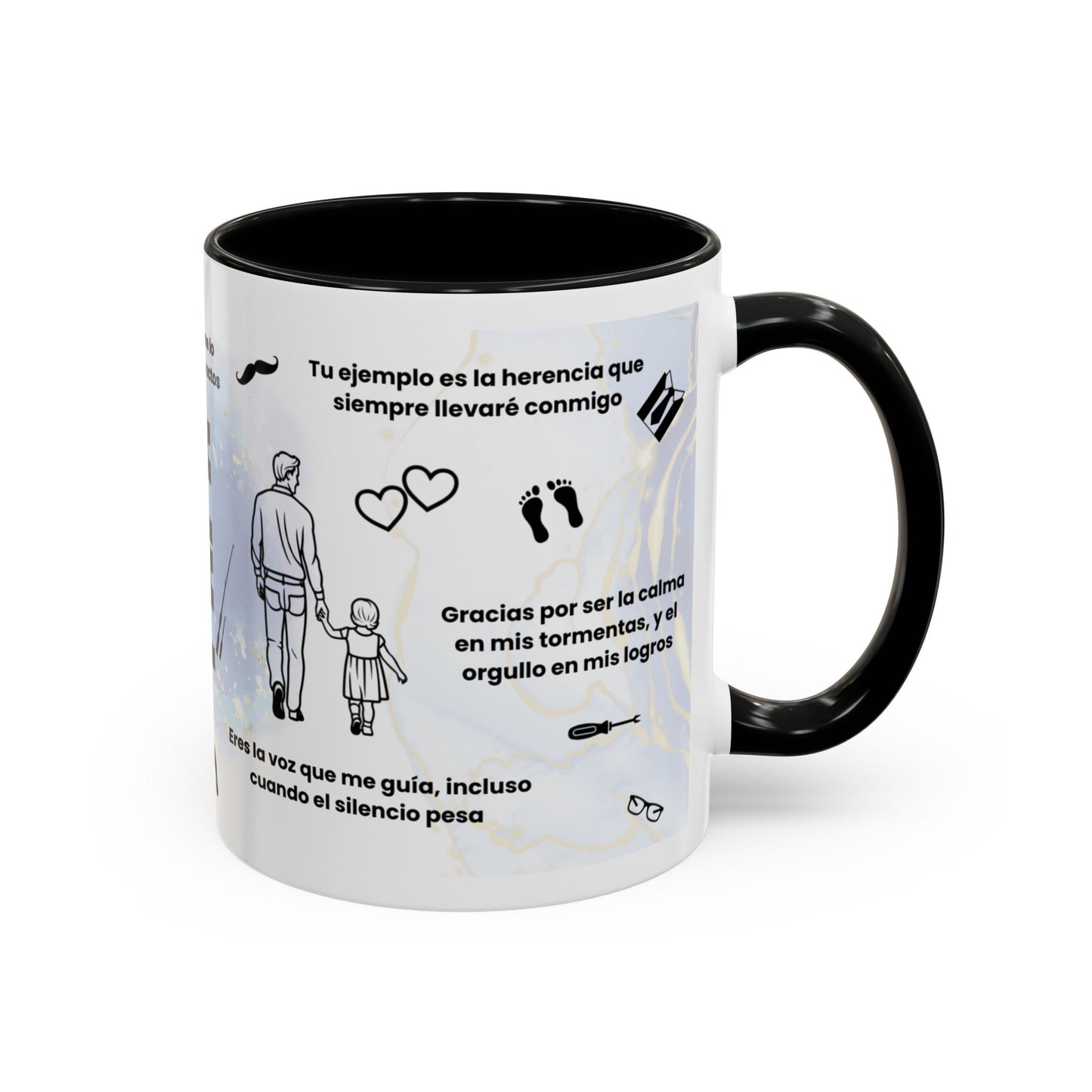 Papá Coffee Mug - Unique Dad Gift for Father's Day, Birthday, or Inspirational Moments, Black Accent Ceramic Cup - Nefty Creations