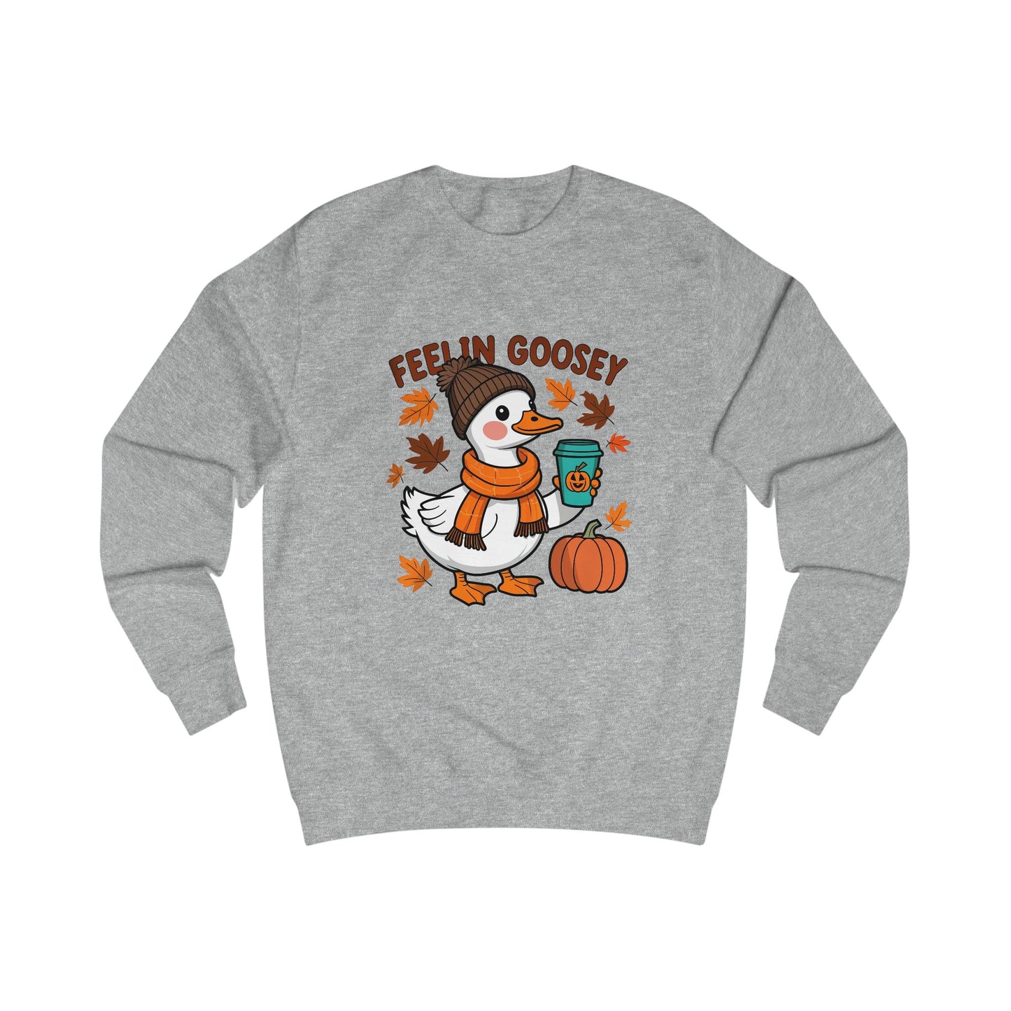 Fall Goose Coffee Sweater, Funny unisex sweater, autumn sweater, pumpkin sweater