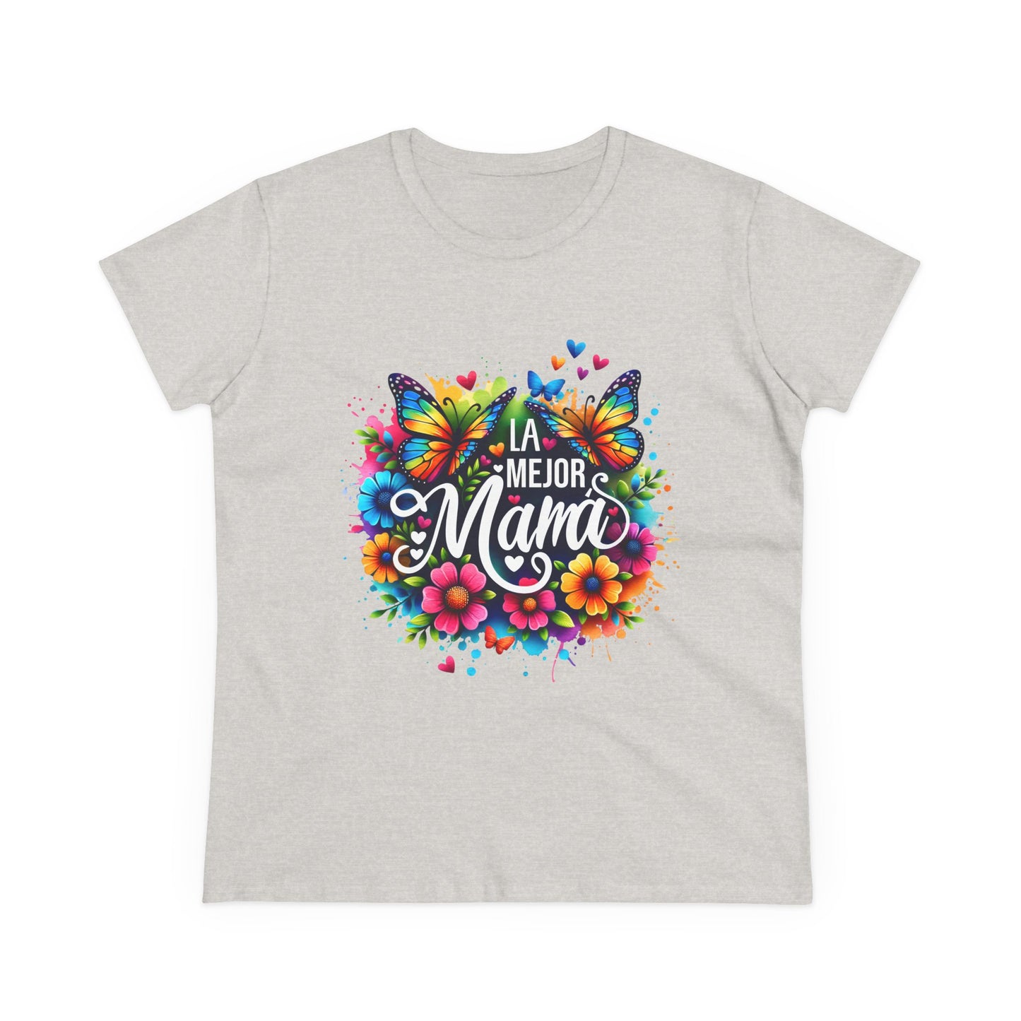 Colorful Butterfly Mom Tee - La Mejor Mama T-Shirt