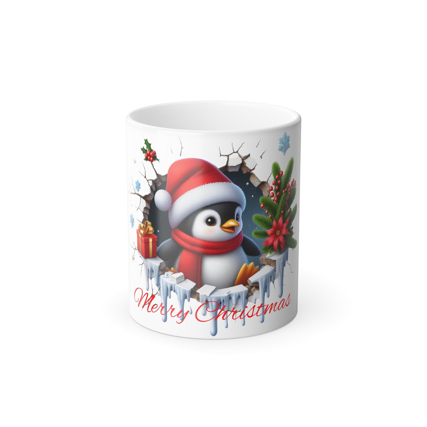 Mug - Penguin Christmas Mug 11oz Color Morphing - Nefty Creations