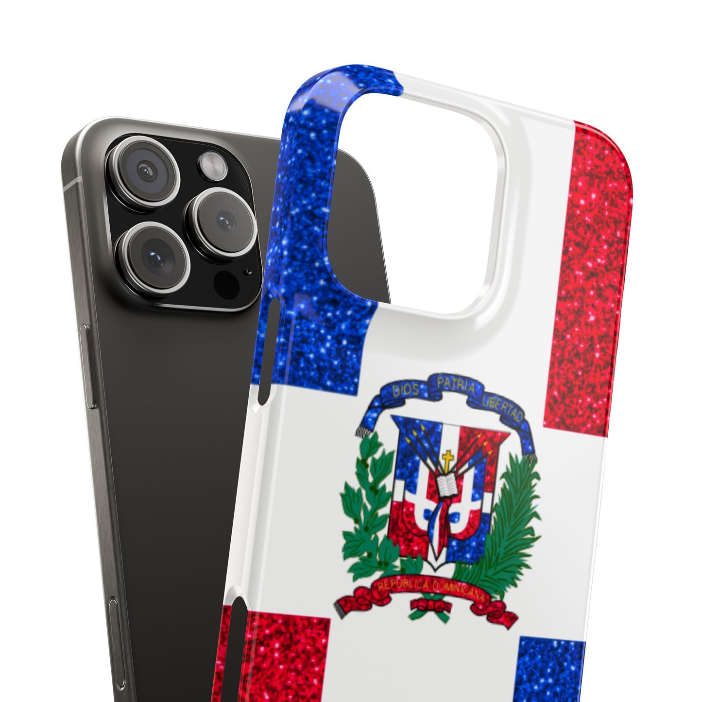 Glitter Dominican Republic Slim Phone Case - Celebrate Your Heritage in Style