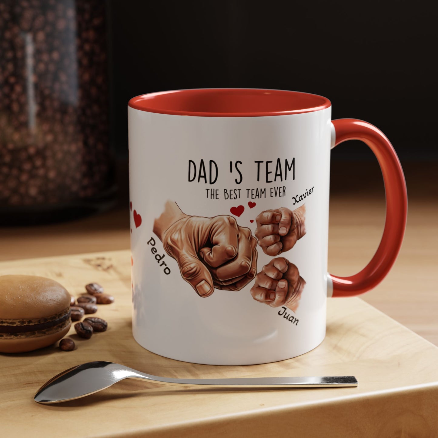 Personalized Dad's Team Coffee Mug, Gifts for Dad, Father's Day Mug, Family Keepsake, Unique Coffee Cup - Nefty Creations