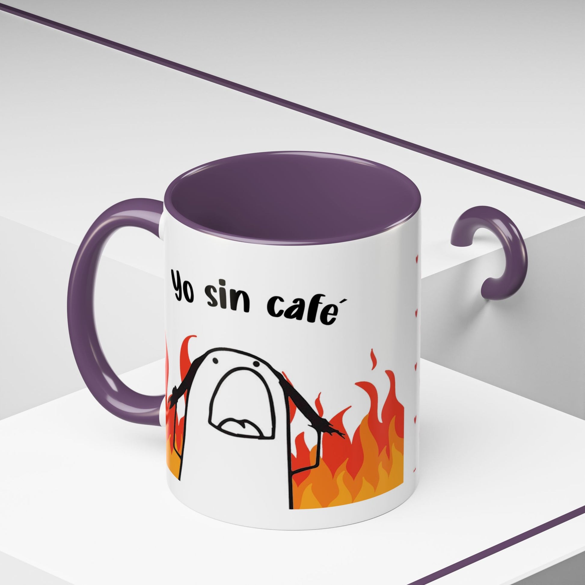 Cute 'Yo Con Café' Accent Coffee Mug, Adorable Gift for Coffee Lovers, Fun Decorative Mug for Home or Office, Valentine's Day Coffee Cup - Nefty Creations