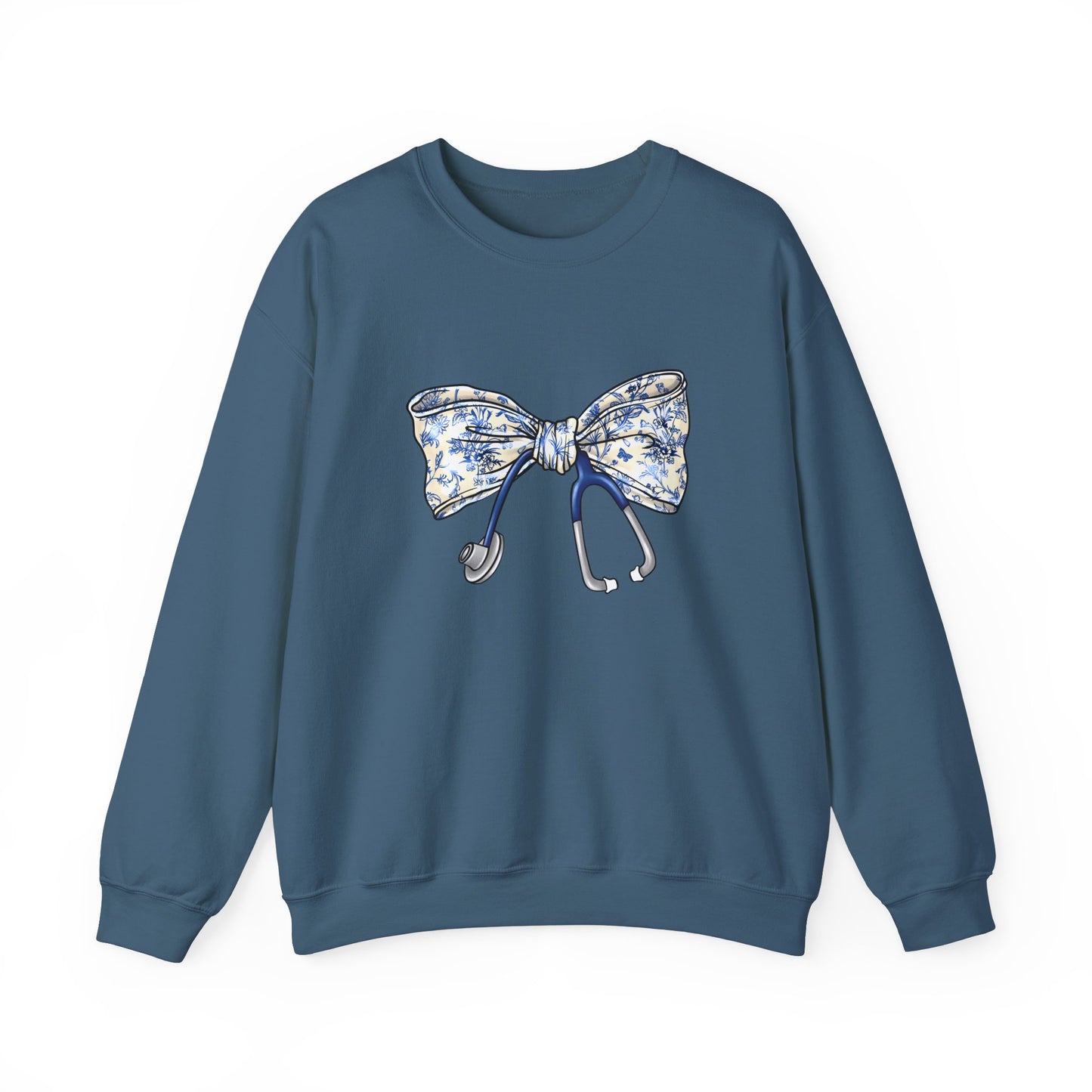 Floral Bow Stethoscope Sweatshirt | Cozy Medical Apparel for Healthcare Heroes - Nefty Creations